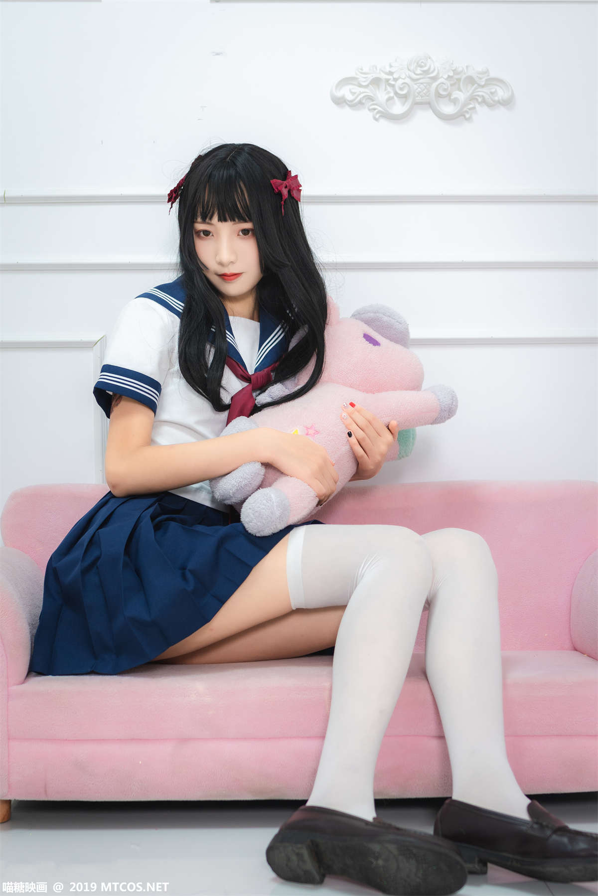 图片[2]-喵糖映画 VOL.012 蓝白水手服-日更街拍