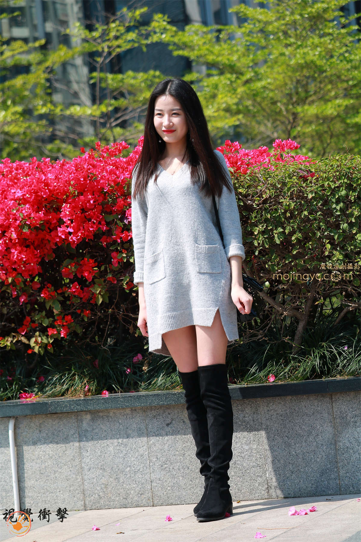 图片[2]-长靴 休闲连衣服美女-日更街拍