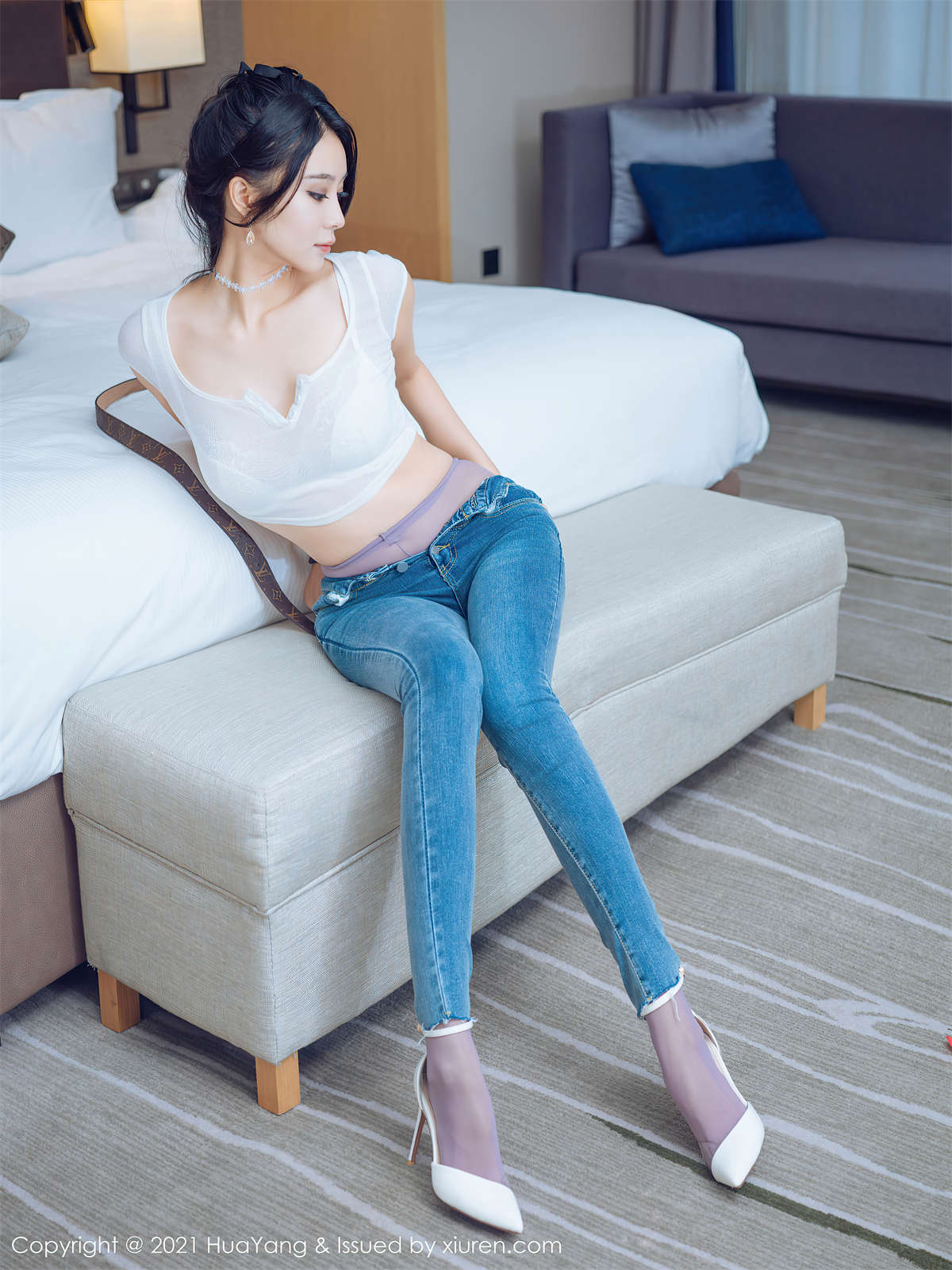 图片[2]-HuaYang花漾show 2021.05.20 VOL.405 蓝夏Akasha-日更街拍