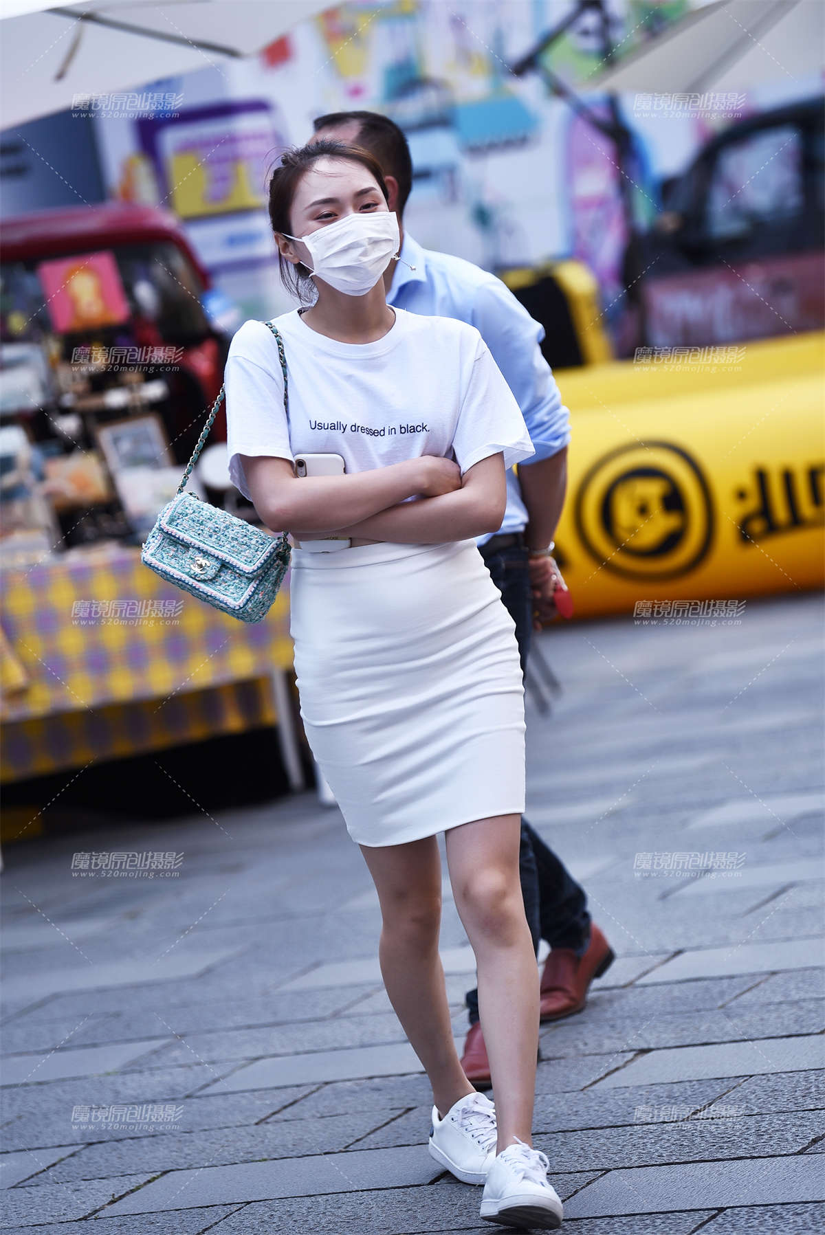 【咔喳赛帖】白色小短裙-日更街拍