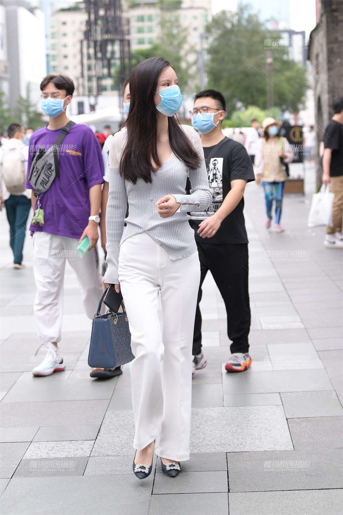 性感白裤~-日更街拍