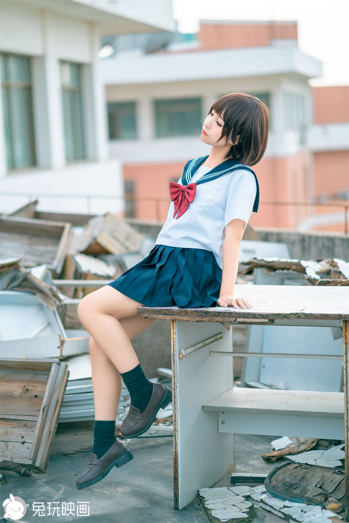 图片[2]-兔玩映画 VOL.032 黄昏天台-日更街拍