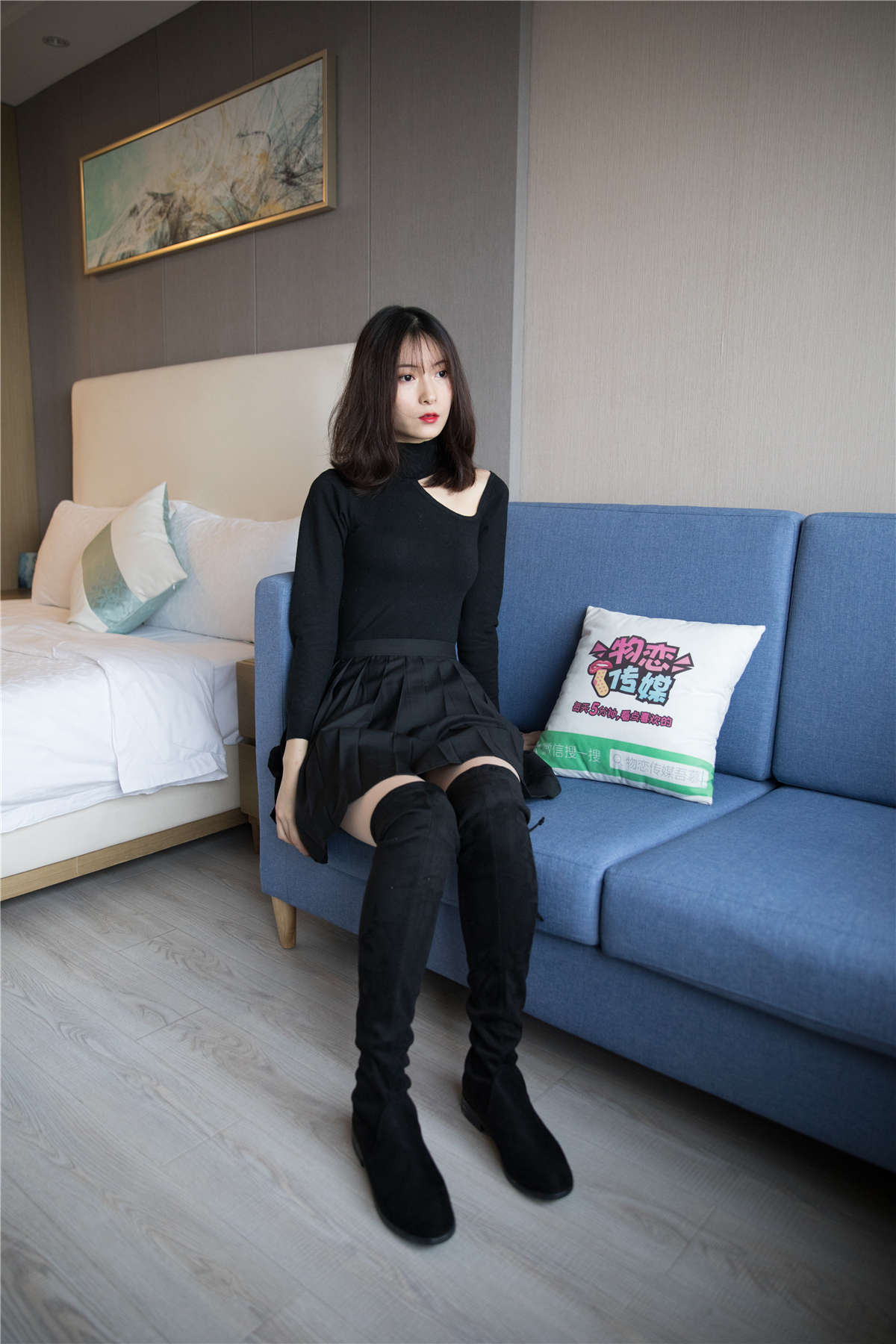 图片[2]-物恋传媒259期：猫耳-红与黑蔷薇-日更街拍