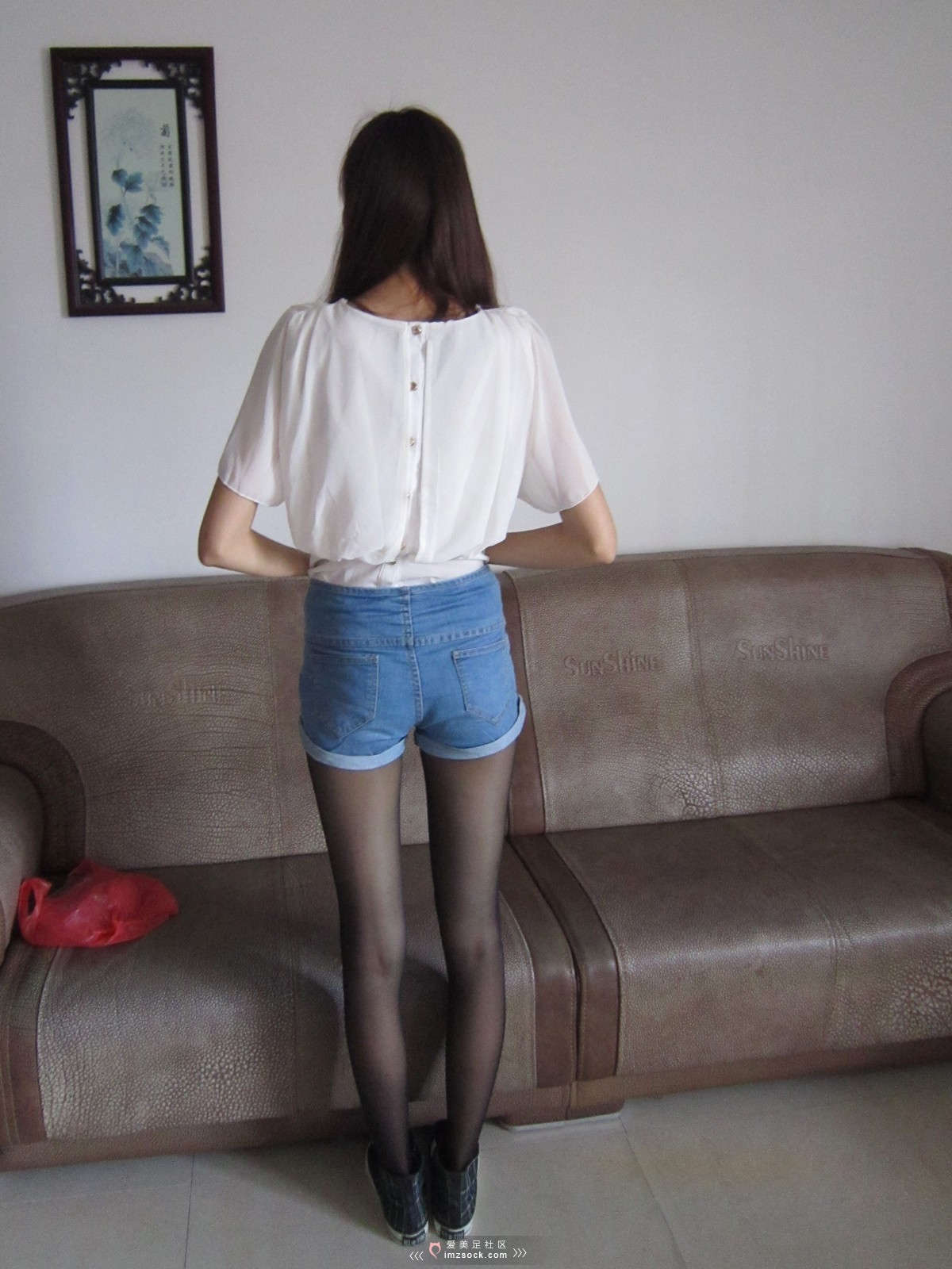 图片[2]-MZSOCK-2018 No.75 黑丝小菠萝棉袜帆布鞋-日更街拍