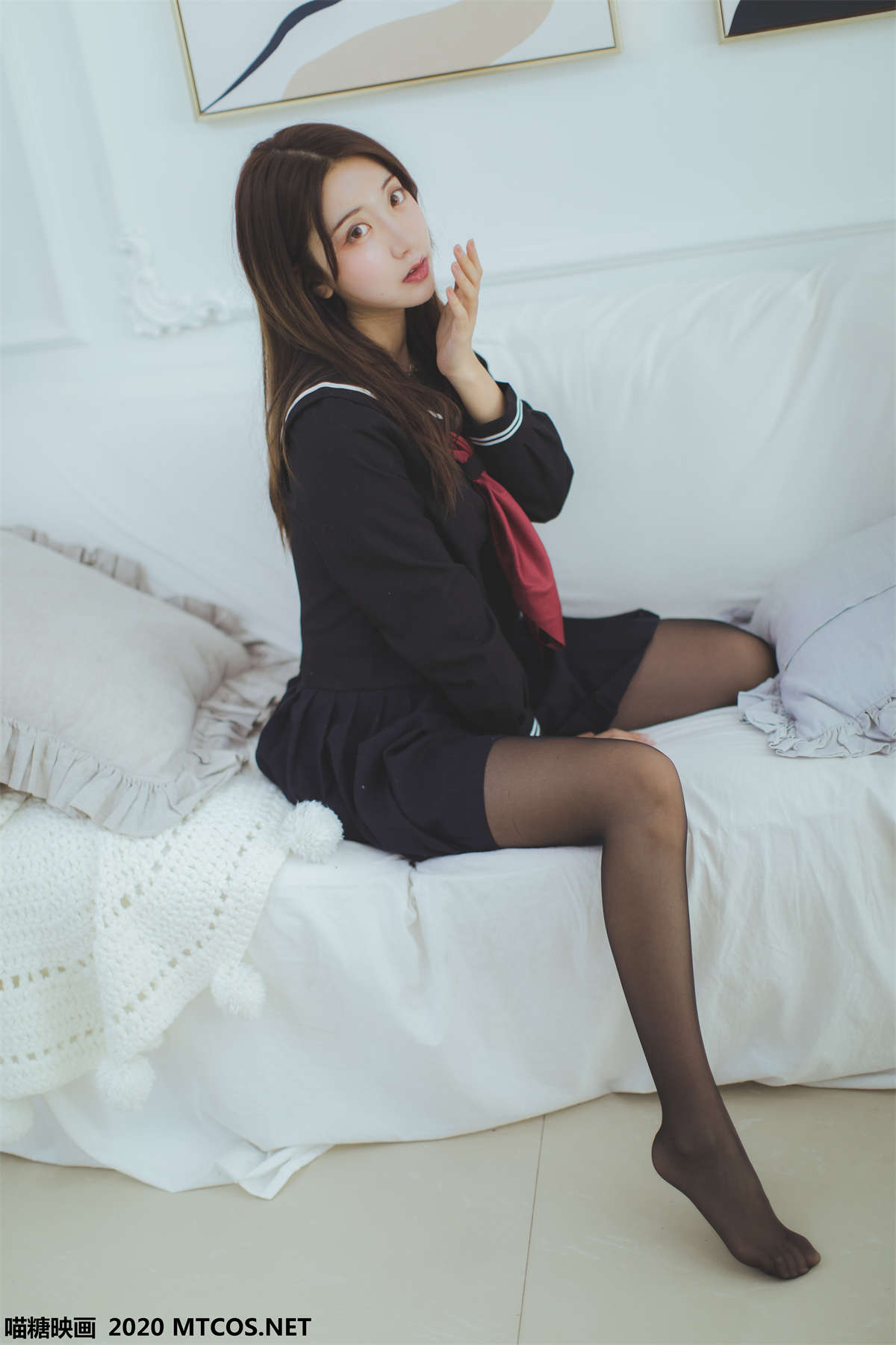 喵糖映画 JKL.002 黑色JK少女-日更街拍