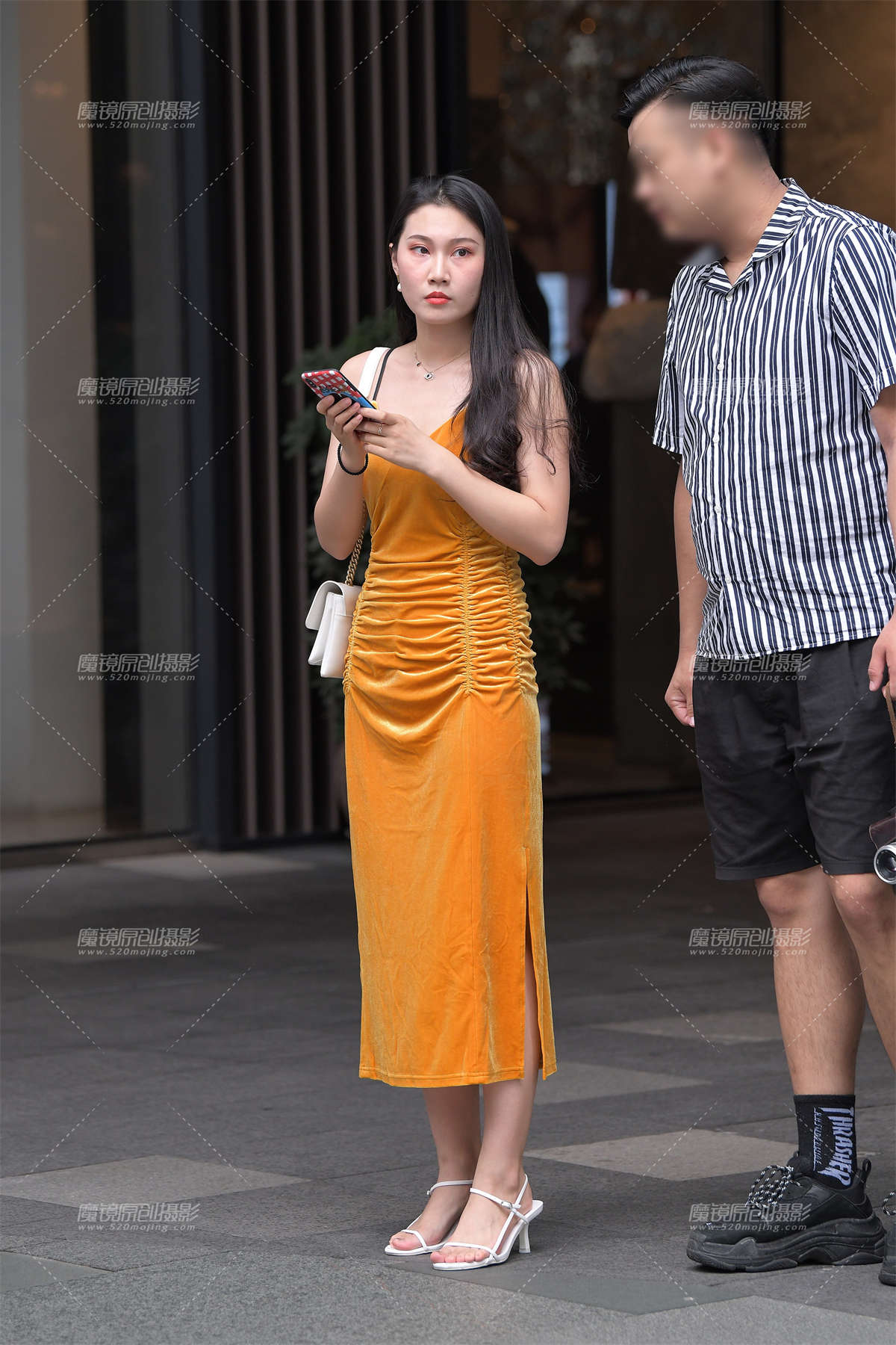 【视觉冲击赛贴】法兰绒吊带裙-日更街拍