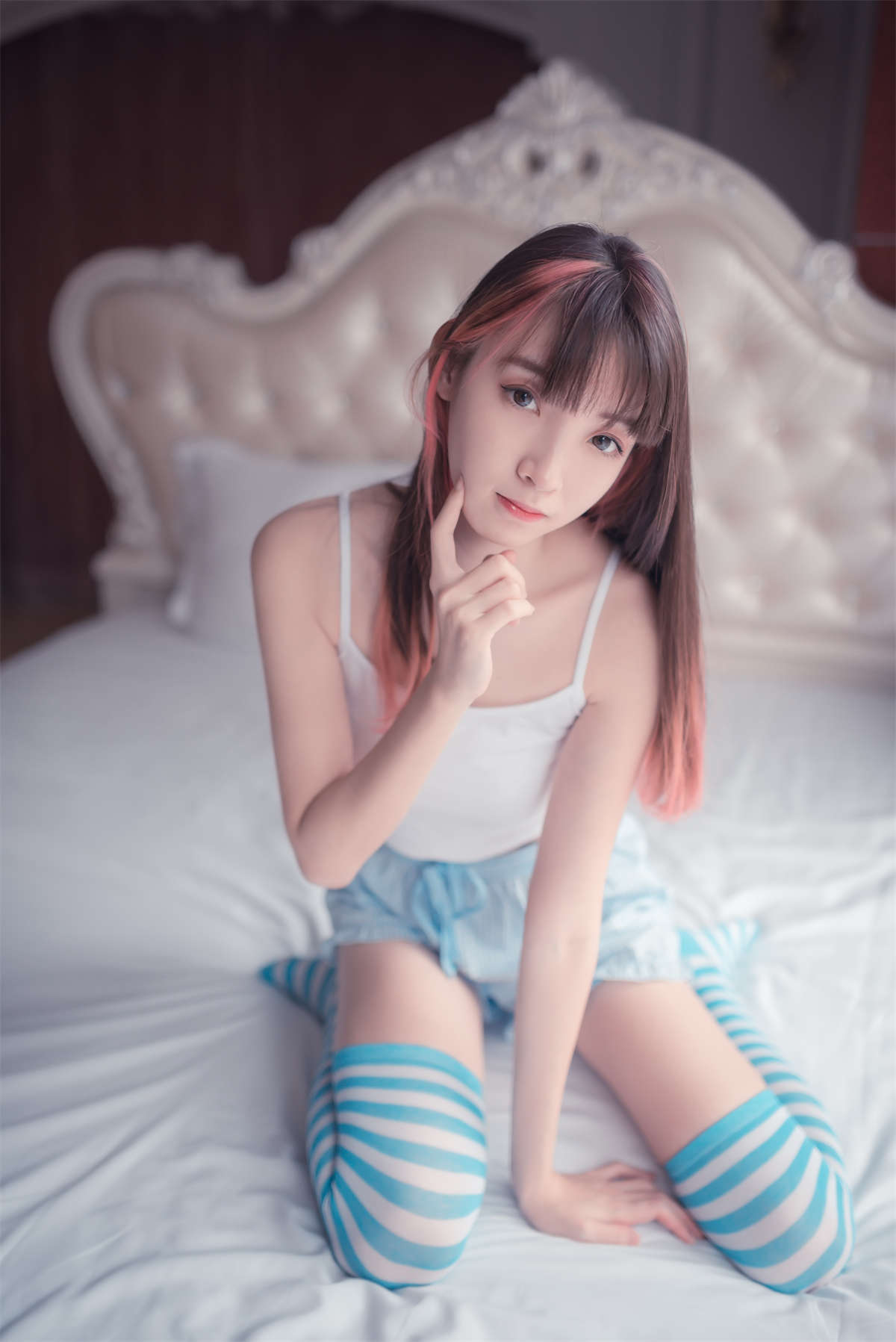 图片[2]-风之领域 NO.014 蓝白条长袜-日更街拍