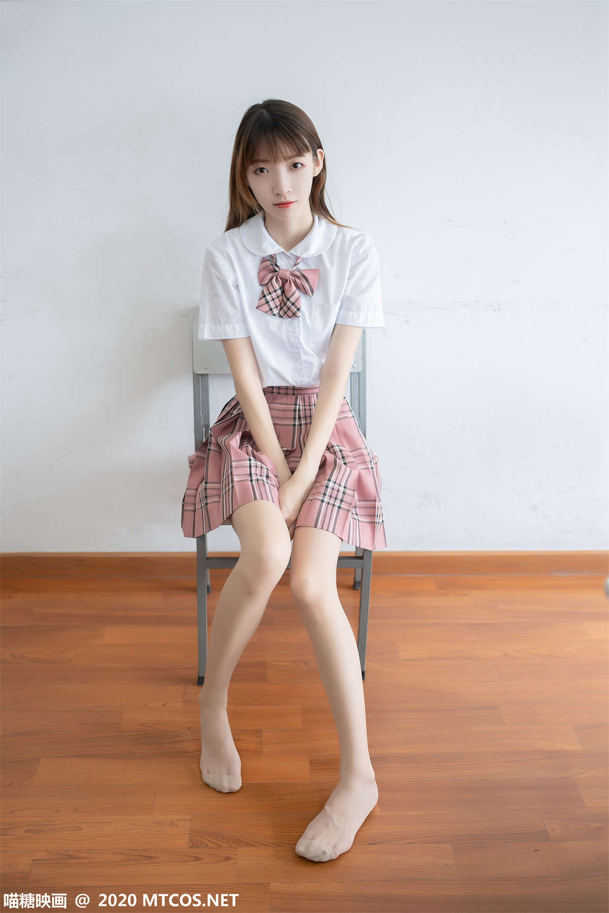 图片[2]-喵糖映画 JKL.009 粉格JK制服-日更街拍