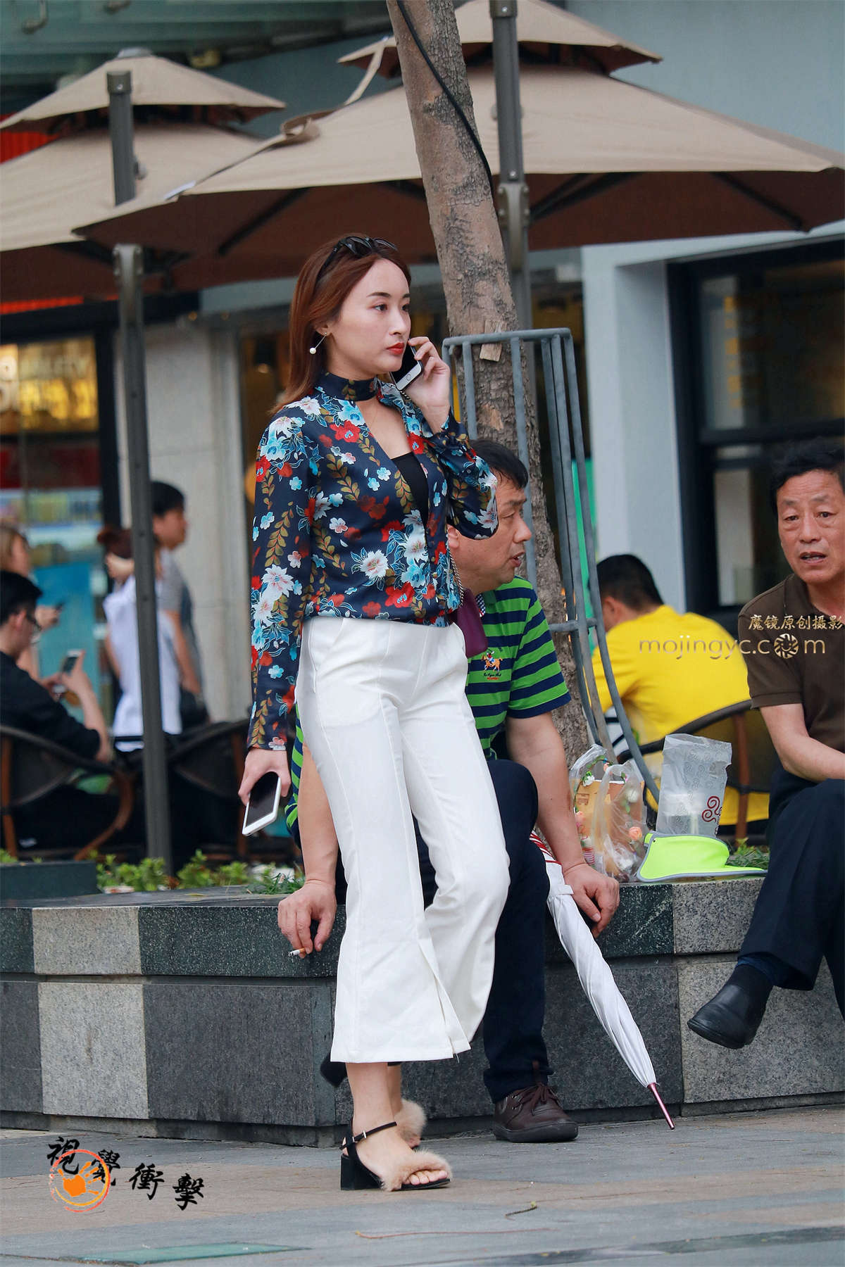 靓丽 白裤 高跟 美少妇-日更街拍