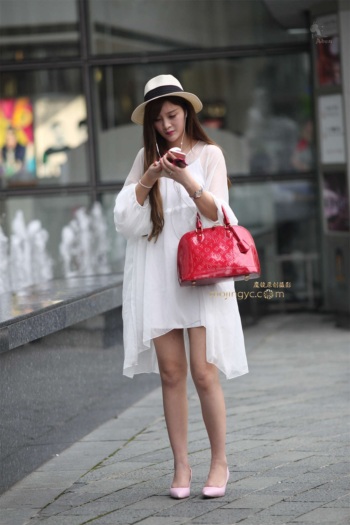 图片[2]-阿奔.2015.7.25.黑丝带草帽 长白衫.15p-日更街拍
