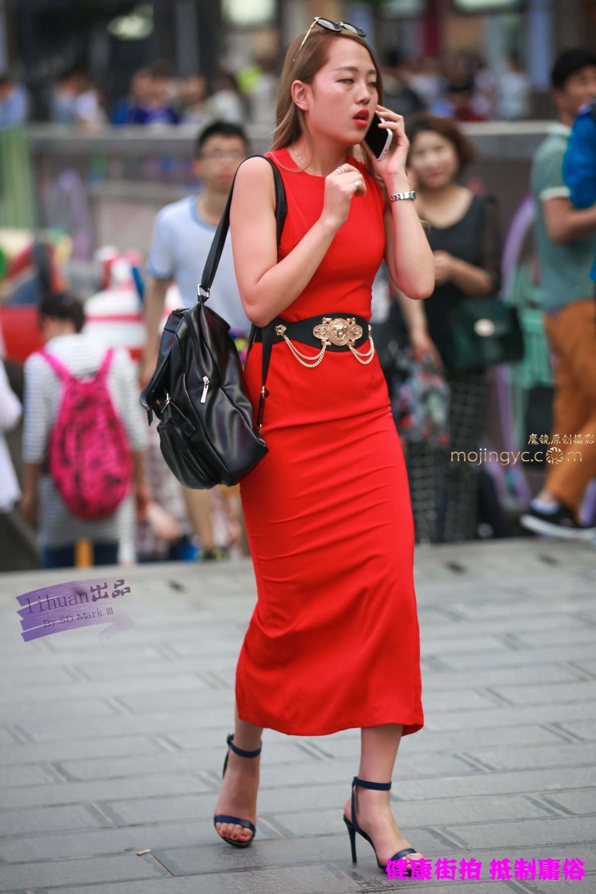 李欢原创-红色一步裙（12P）-日更街拍