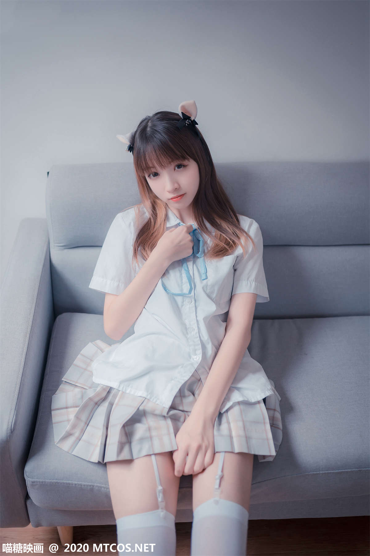 喵糖映画 JKL.019 猫耳JK制服-日更街拍