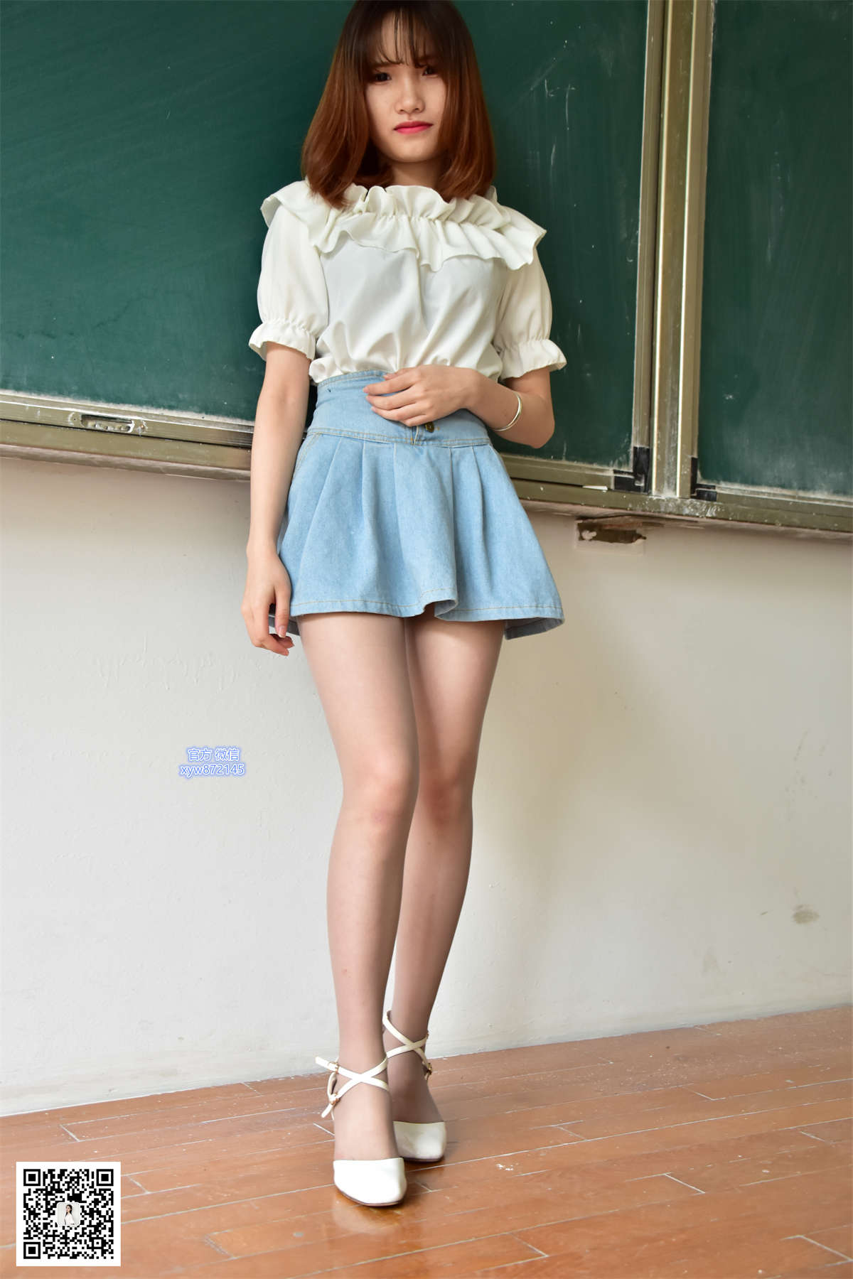 图片[2]-大生模拍 NO.021 柔柔 教室美丝足-日更街拍