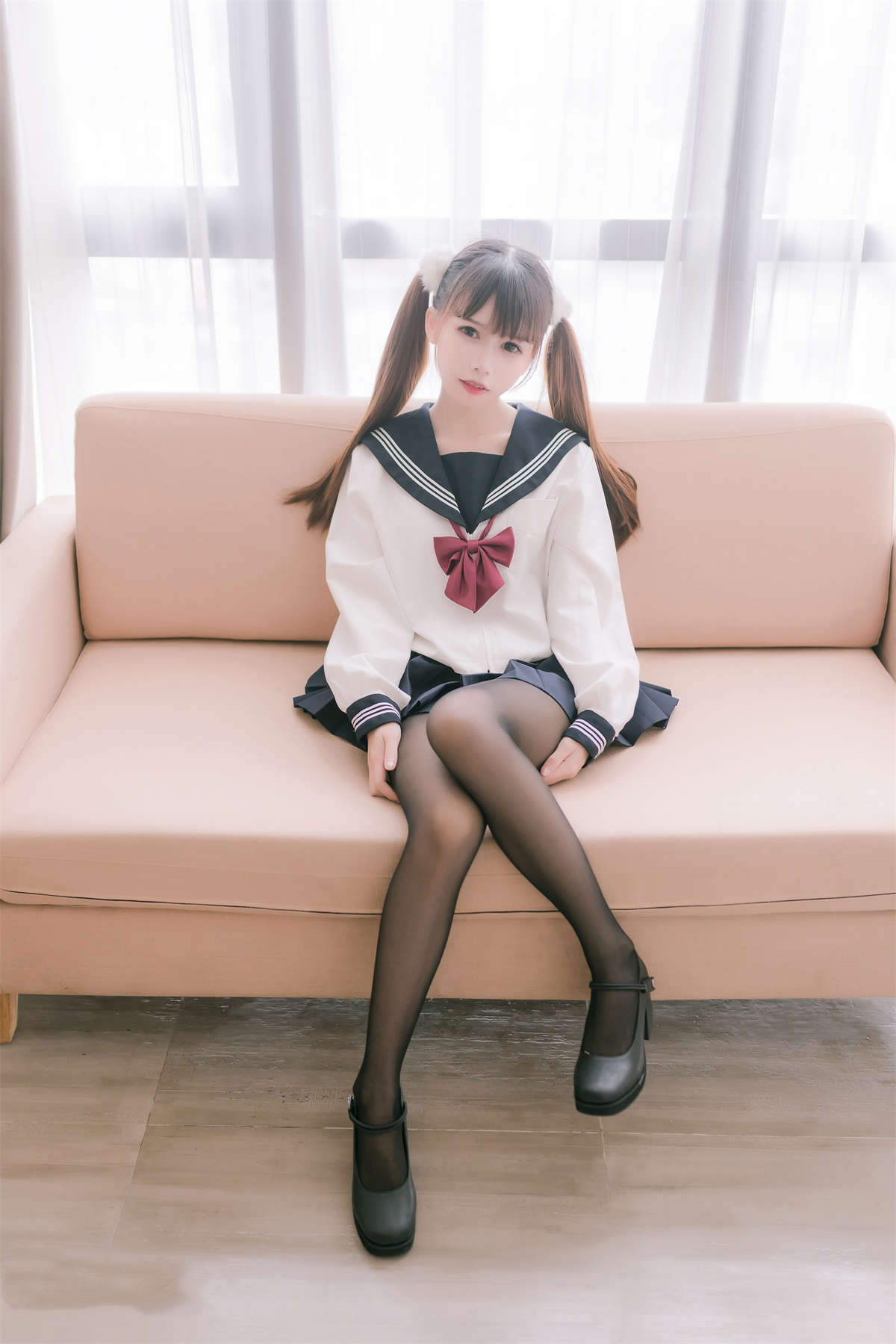 图片[2]-喵糖映画 JKL.023 双马尾JK制服-日更街拍