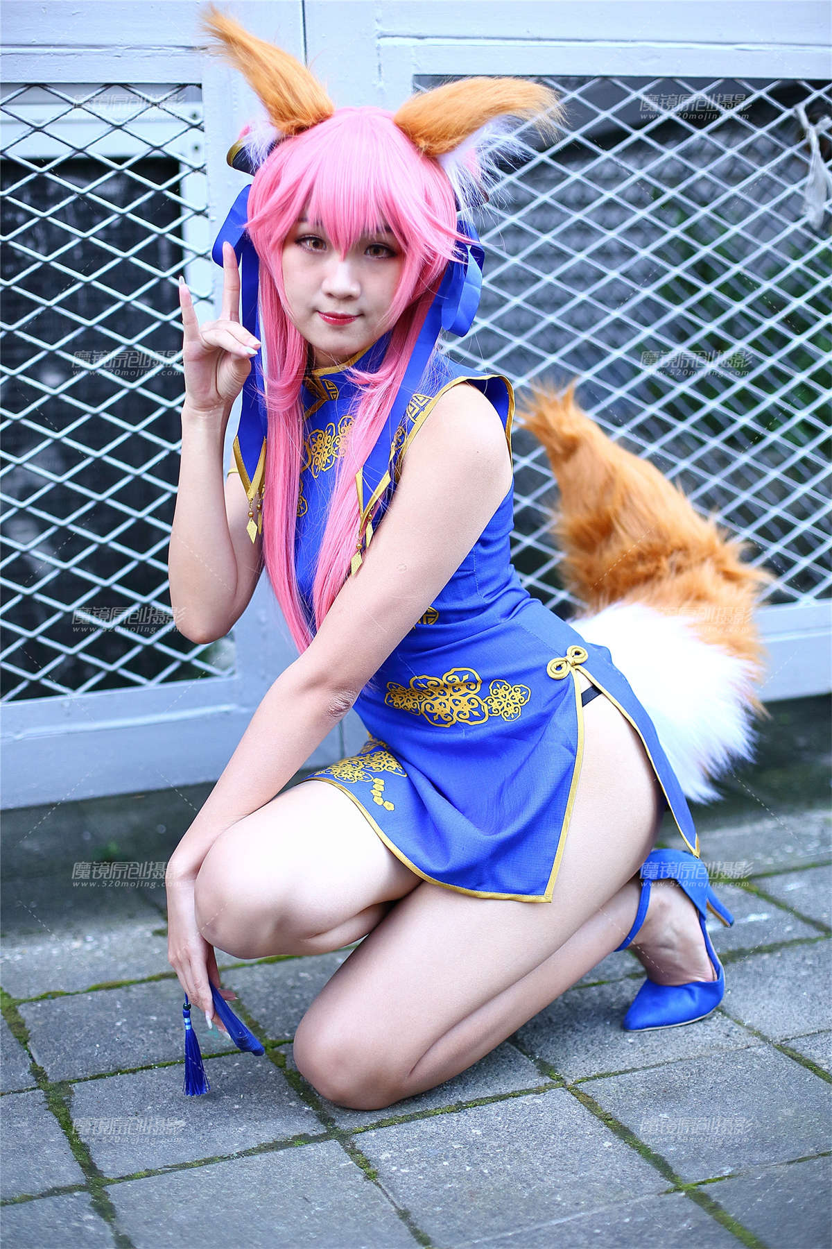 蓝色连衣短裙长腿cosplay插图1