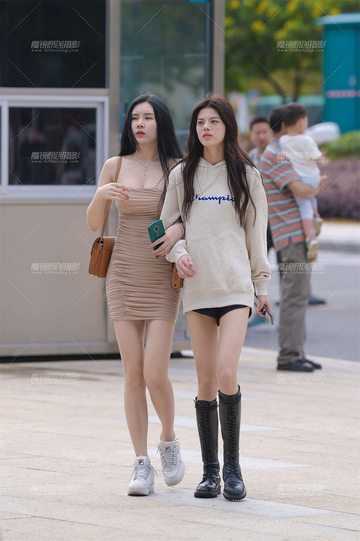 肤色包臀裙-日更街拍