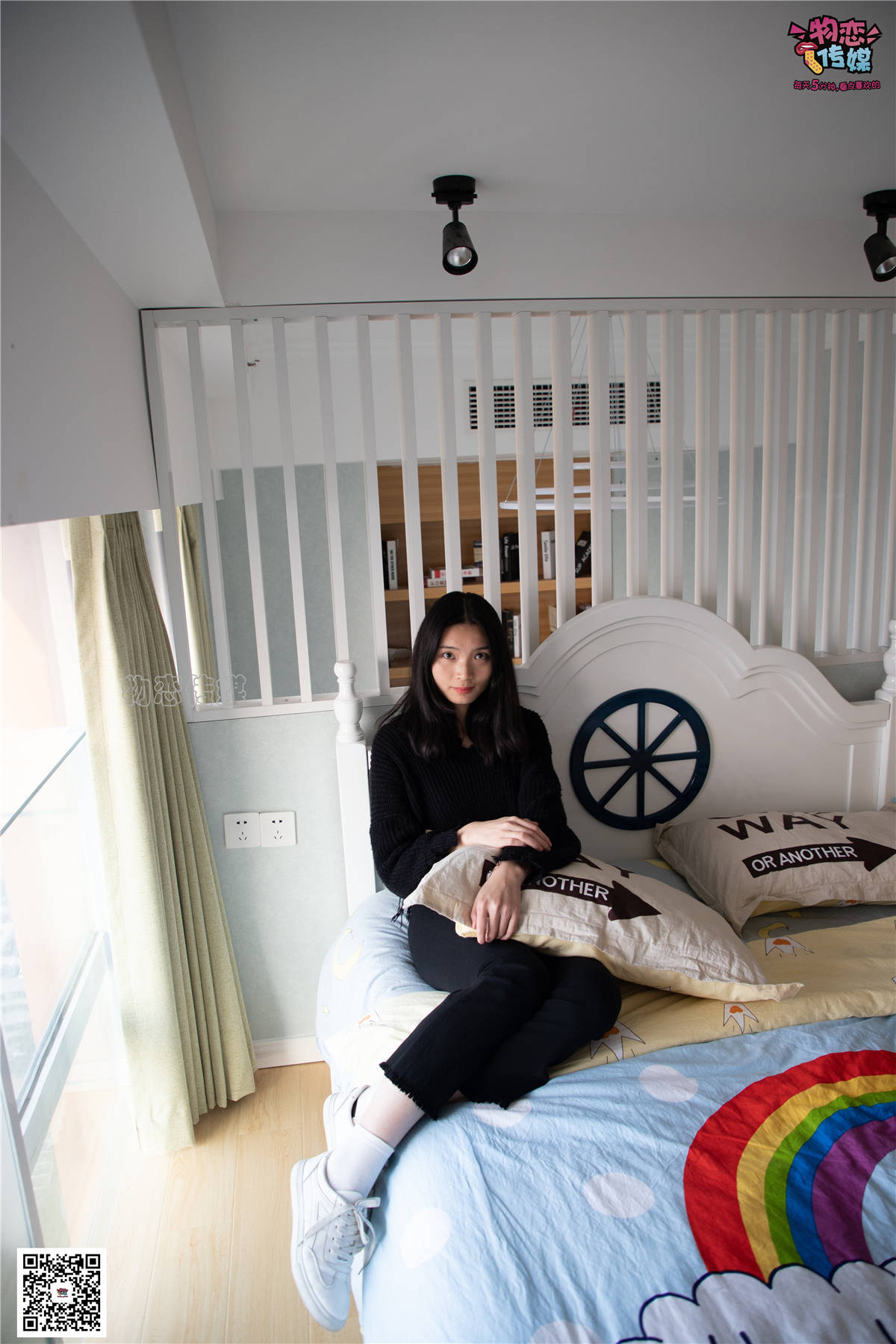 图片[2]-物恋传媒No.064期：小雨-黑白配，温柔的心-日更街拍