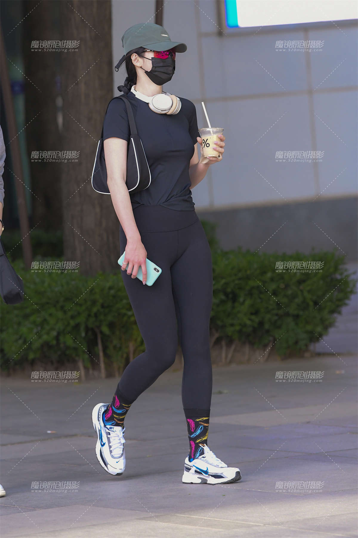 【红石赛帖】黑色瑜伽裤-日更街拍