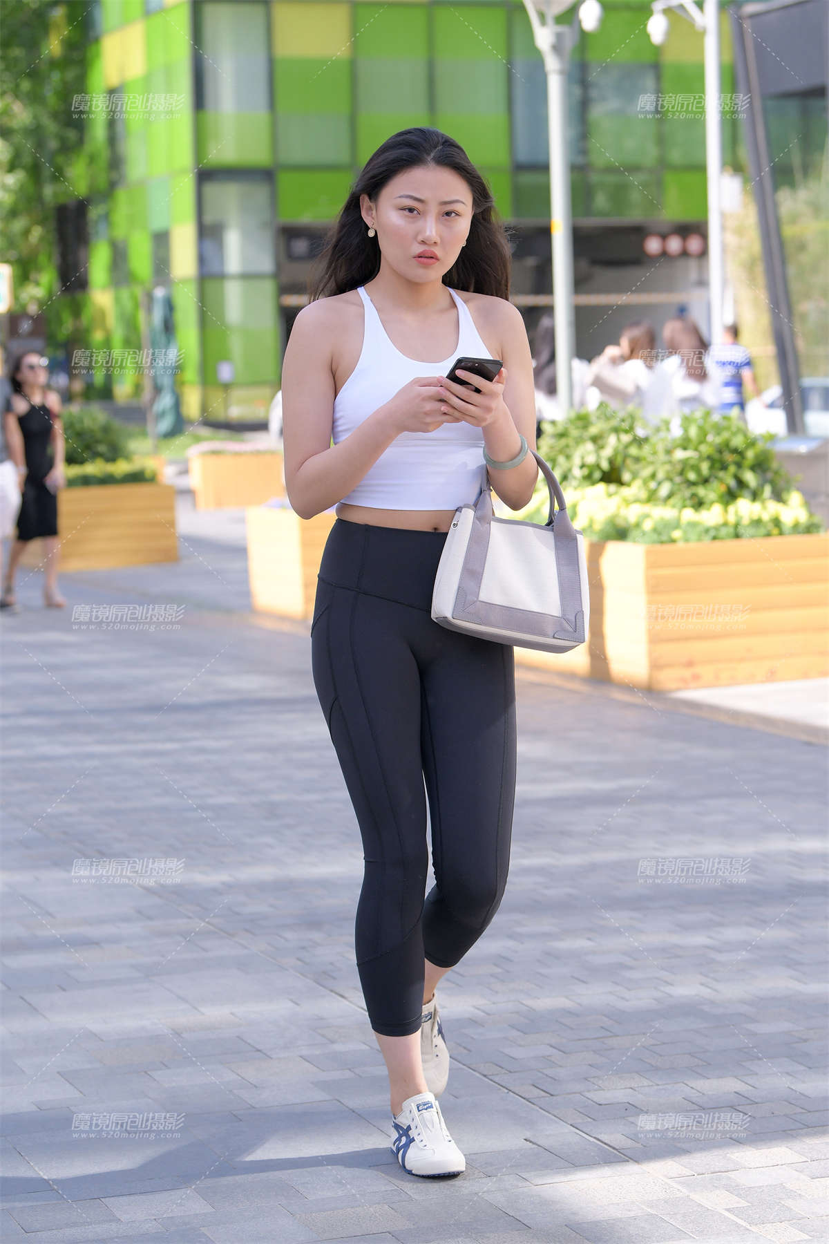 【红石赛帖】性感黑色瑜伽裤美女-日更街拍