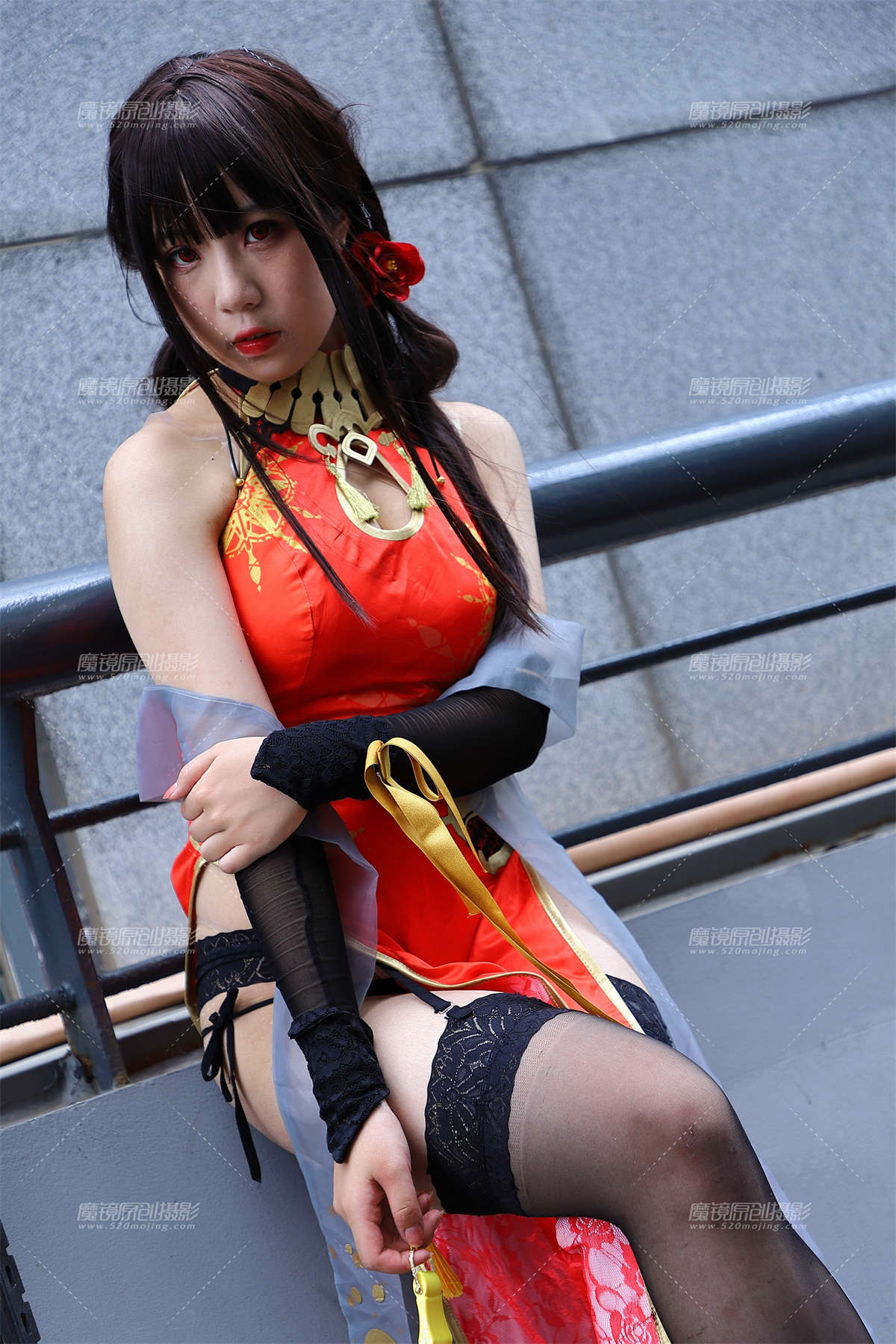 红色旗袍黑丝coser插图1