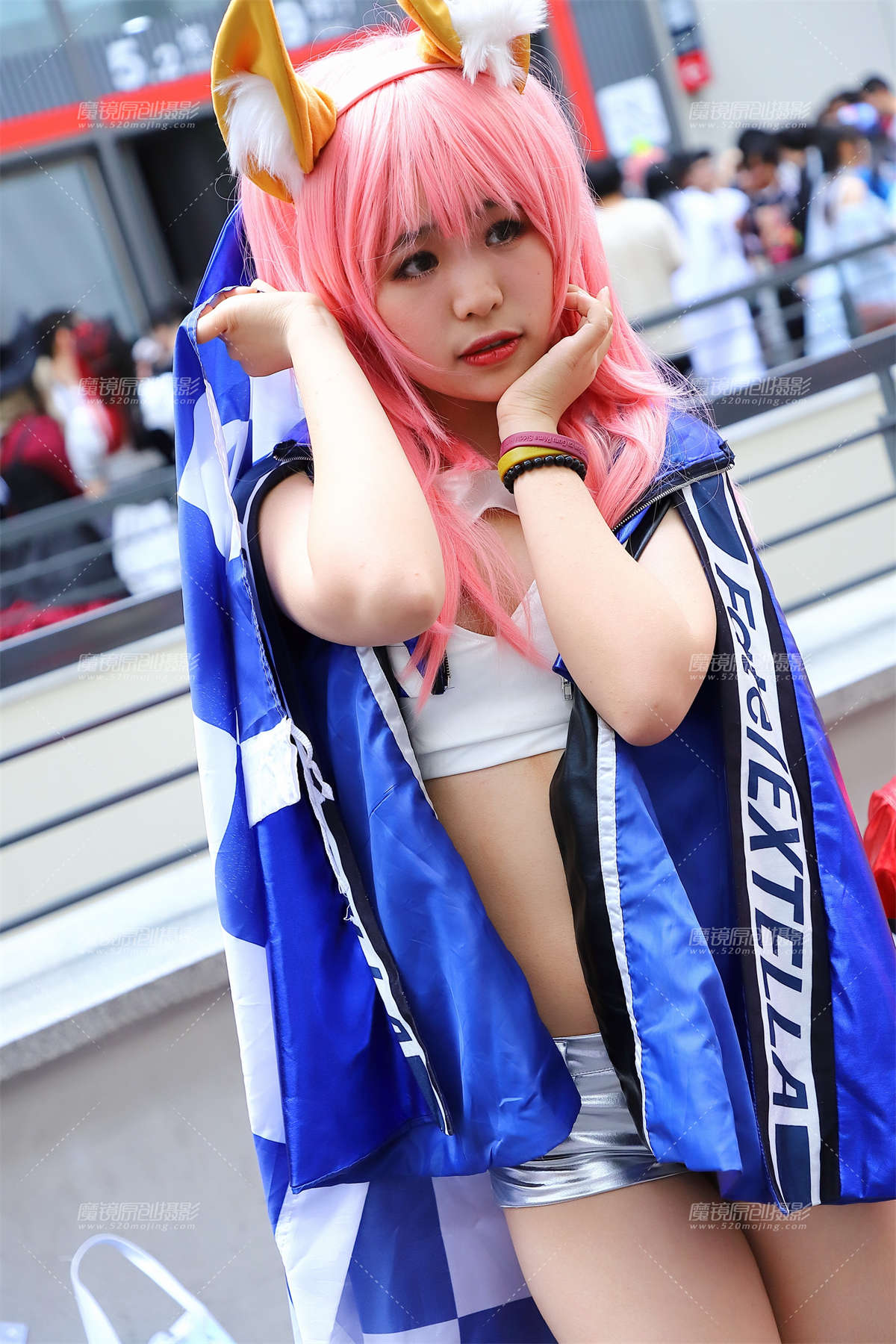 蓝色格子棋coser插图1