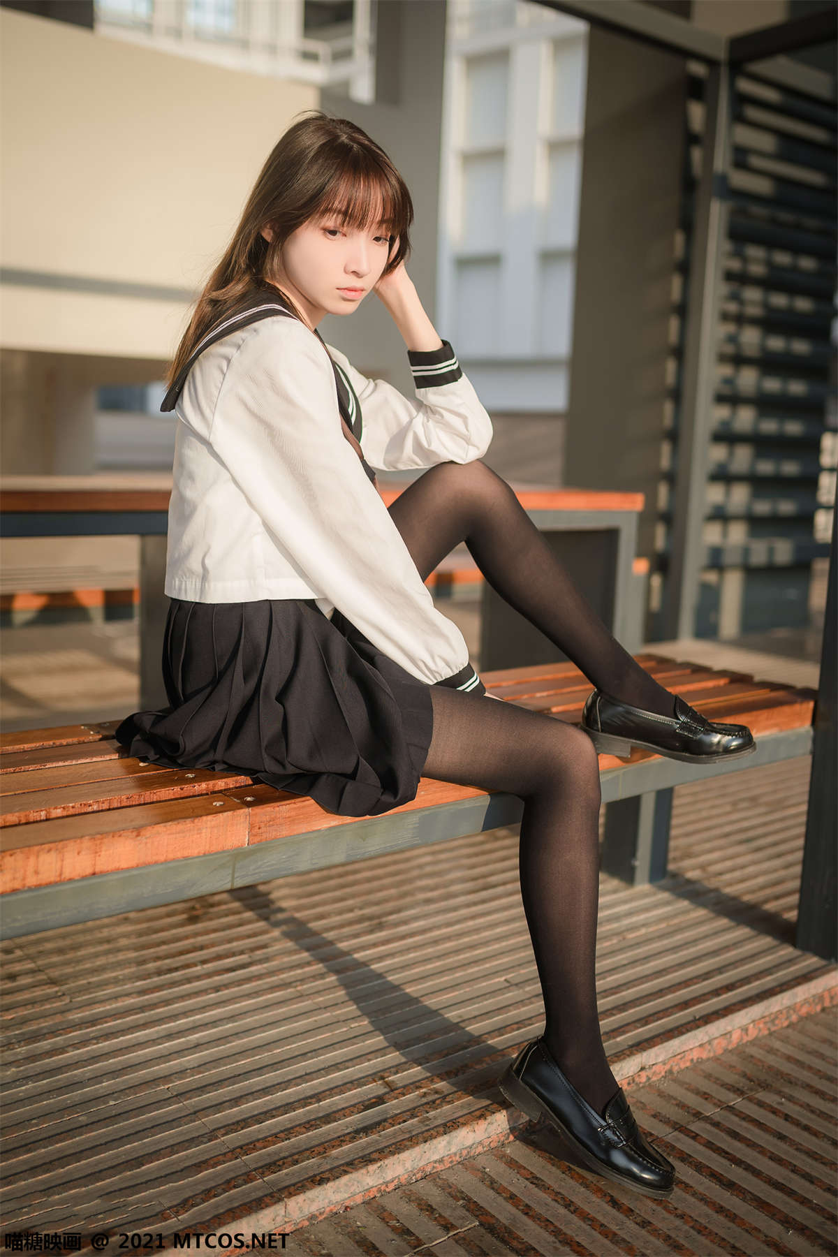 图片[2]-喵糖映画 VOL.409 黄昏下的JK-日更街拍