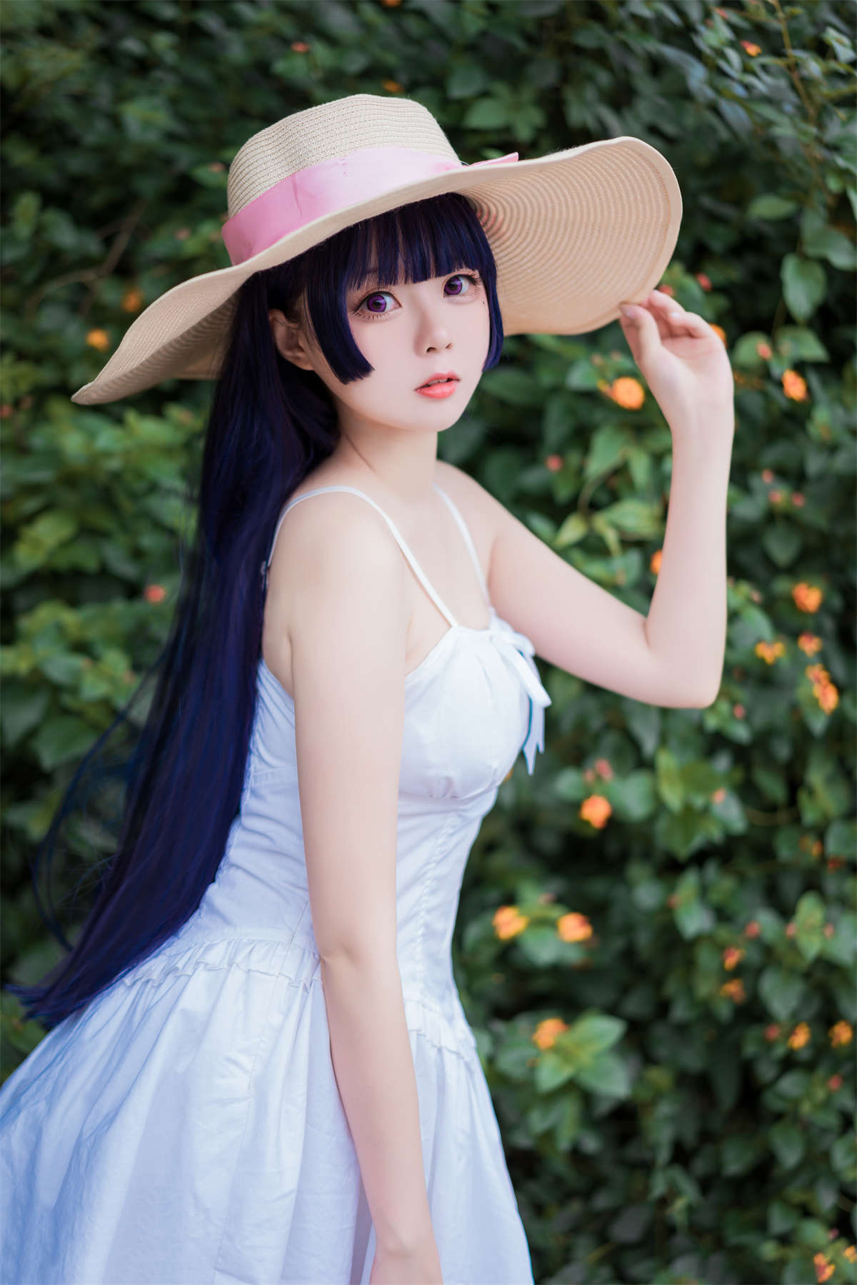 喵糖映画 VOL.414 花园白裙-日更街拍