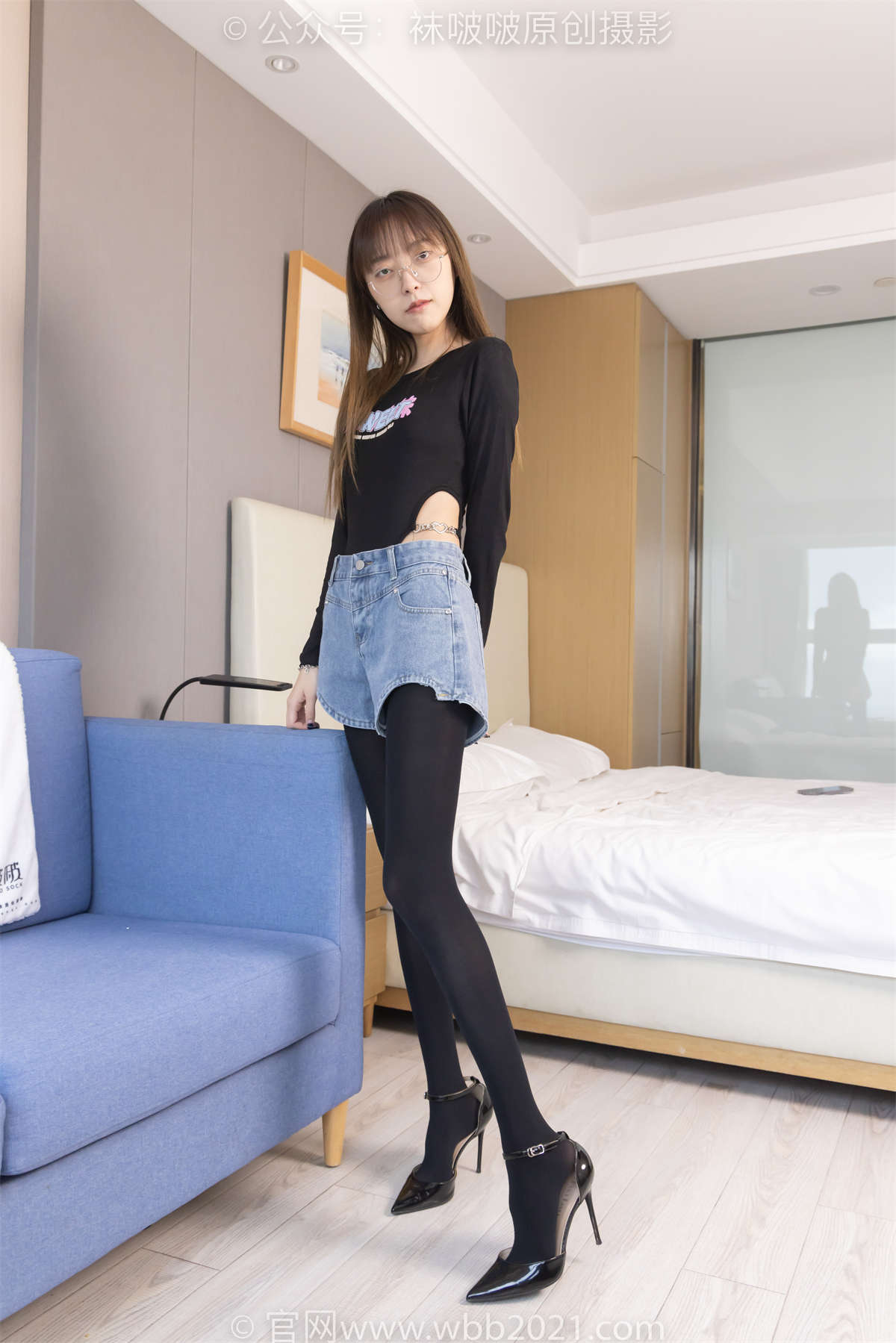 图片[2]-袜啵啵 No.321 稚予-高跟鞋、厚黑丝（花絮版）-日更街拍