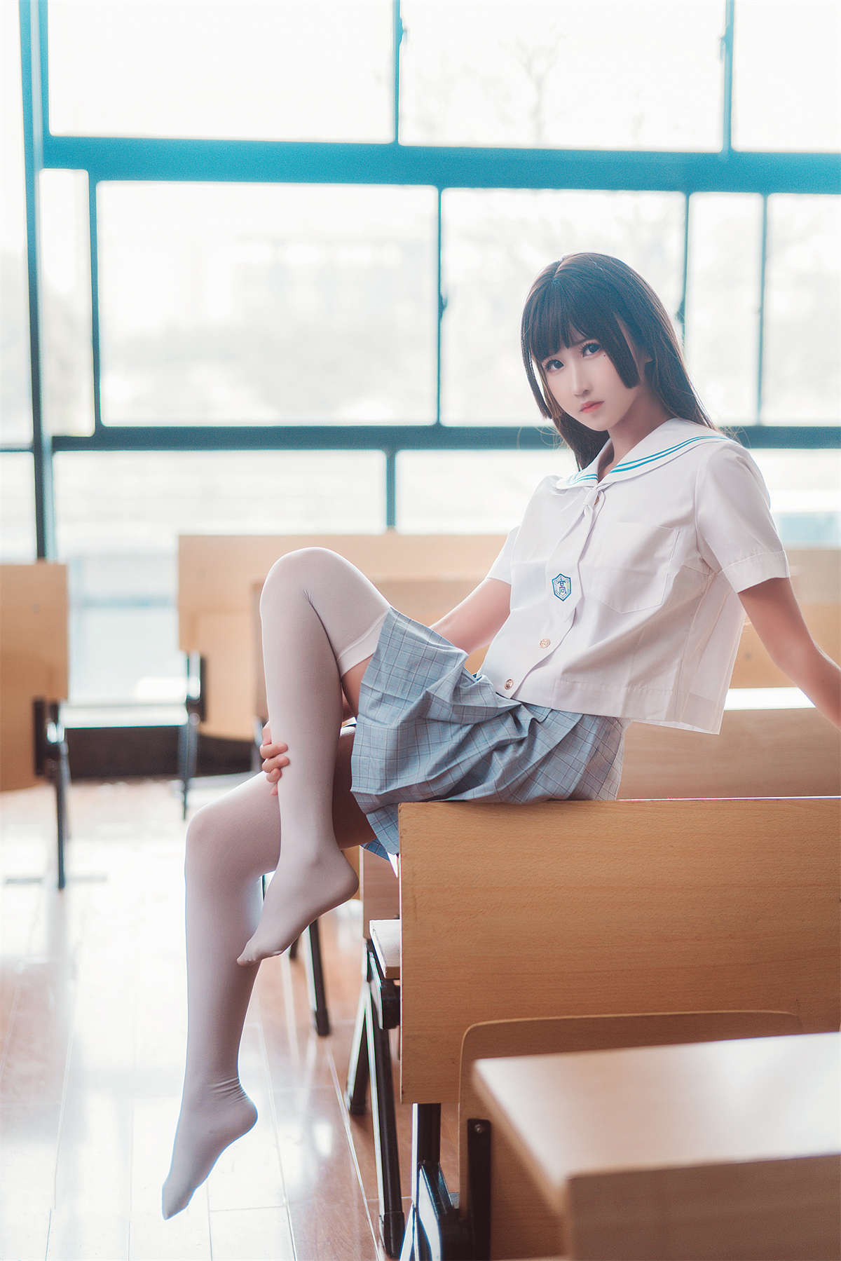 图片[2]-喵糖映画 VOL.430 教室JK-日更街拍