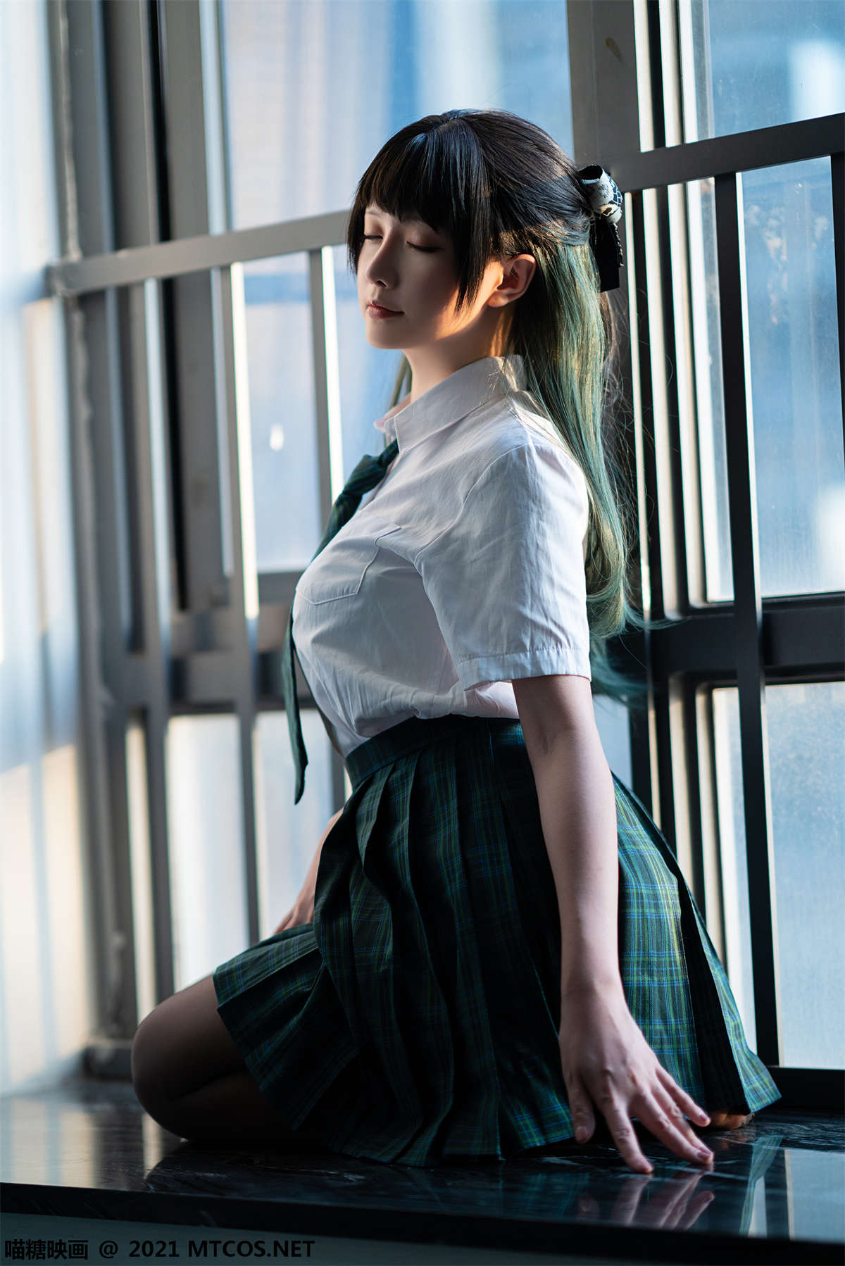 喵糖映画 VOL.435 绿色JK-日更街拍