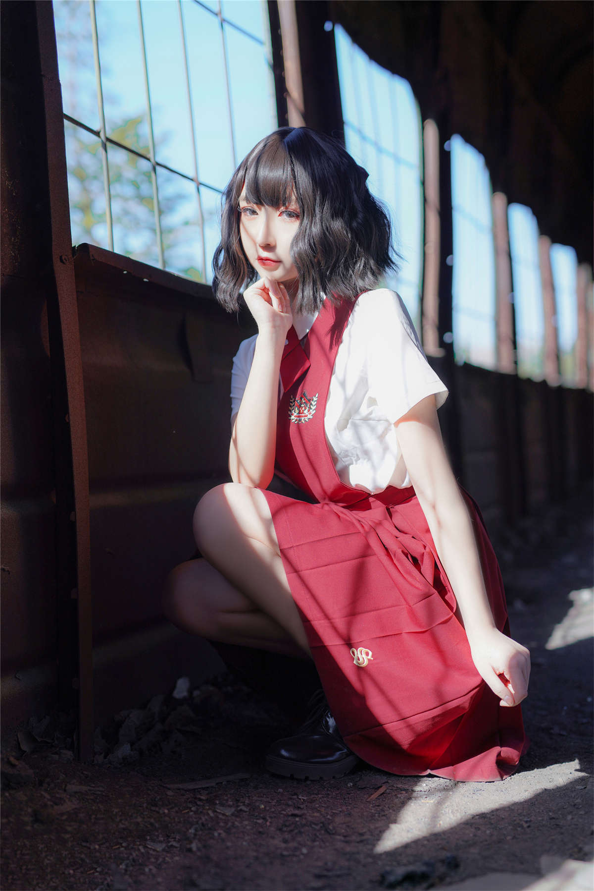 图片[2]-喵糖映画 VOL.444 红色JK裙-日更街拍