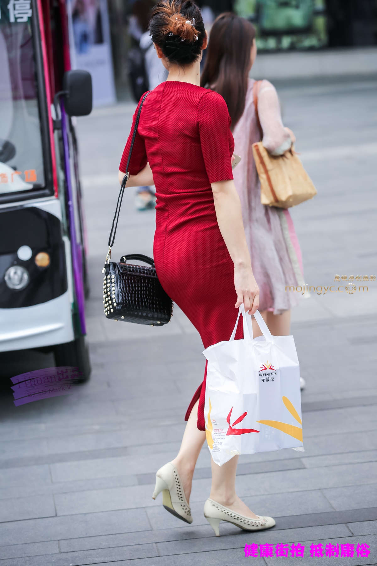 图片[2]-李欢原创-红色一步裙（15P）-日更街拍