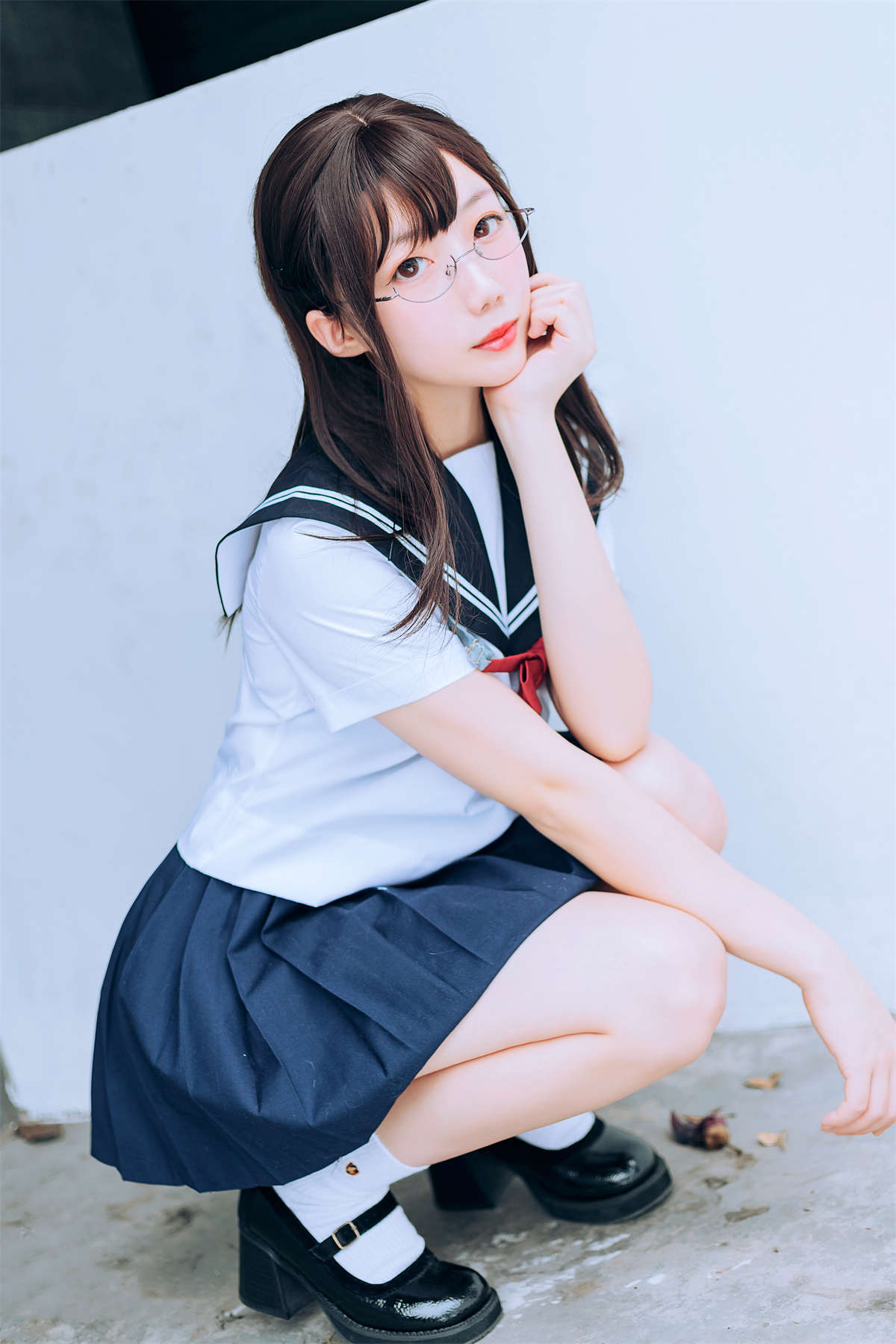 喵糖映画 VOL.446 绿意JK-日更街拍