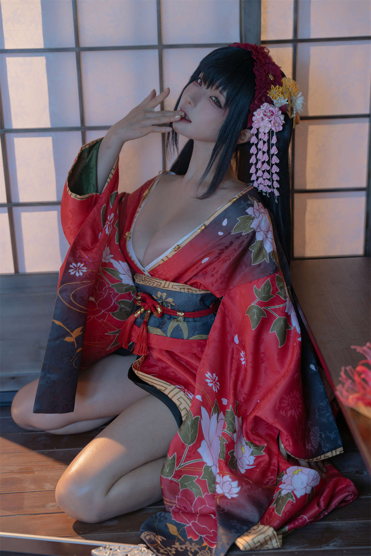 知名动漫博主-蠢沫沫 狂三和服-日更街拍
