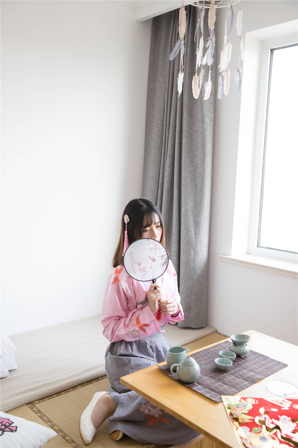 图片[2]-物恋传媒No.109期：猫耳-小众汉服与肉丝的巧妙搭配-日更街拍