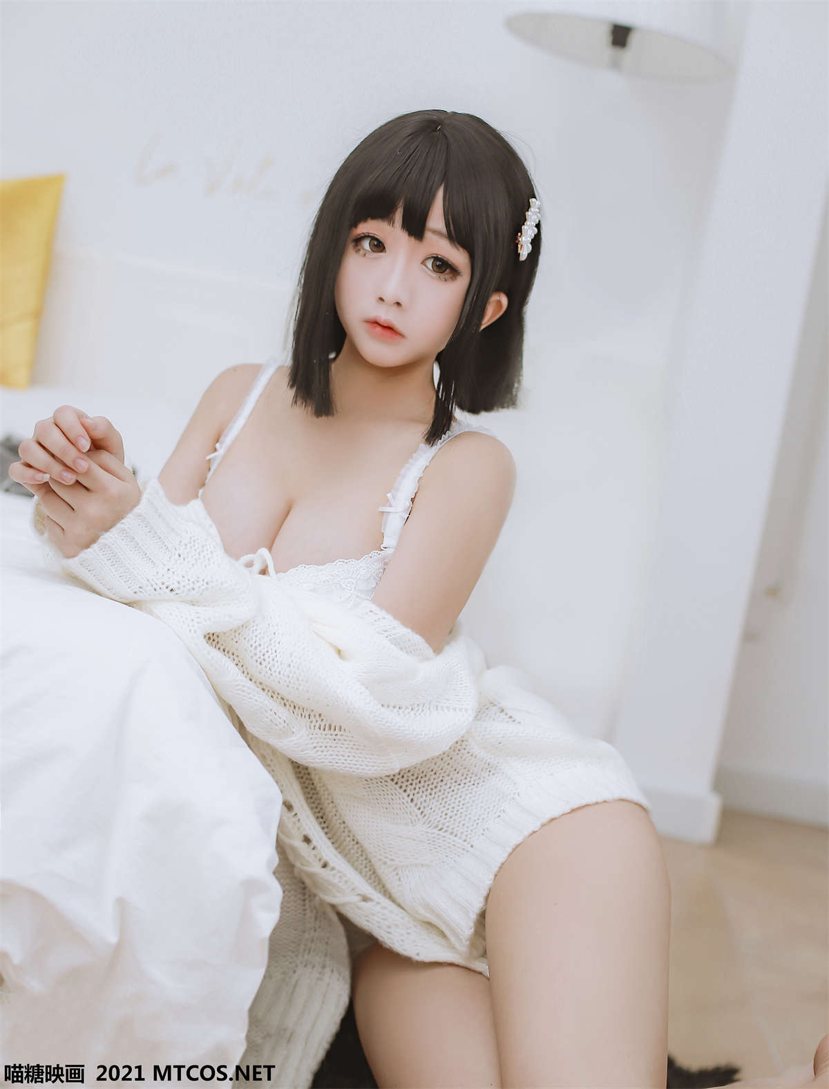 图片[2]-喵糖映画 VOL.457 妹妹的白色毛衣-日更街拍