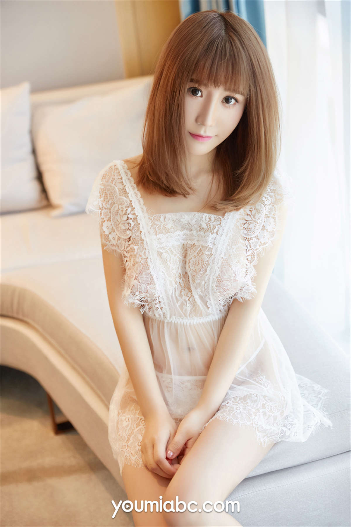 YouMi尤蜜 2018.07.02 纯白蕾丝 绯月樱.Cherry-日更街拍
