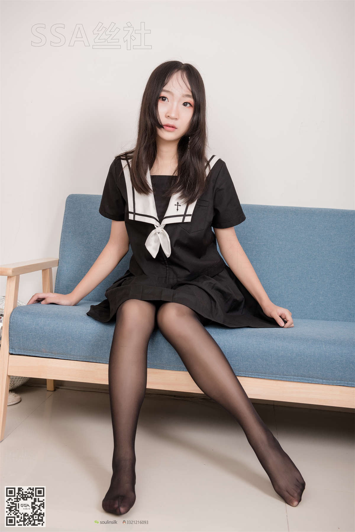 SSA丝社 NO.135 甘子 16的芳华少女长筒黑丝-日更街拍