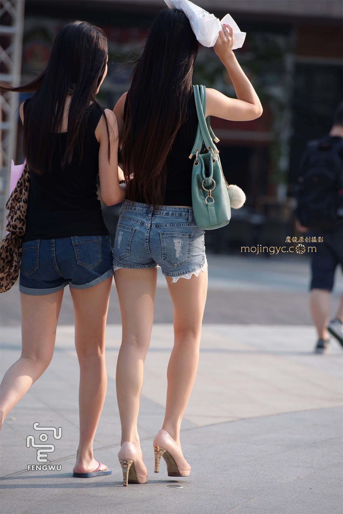 热裤，长腿，鱼嘴高跟（10）-日更街拍