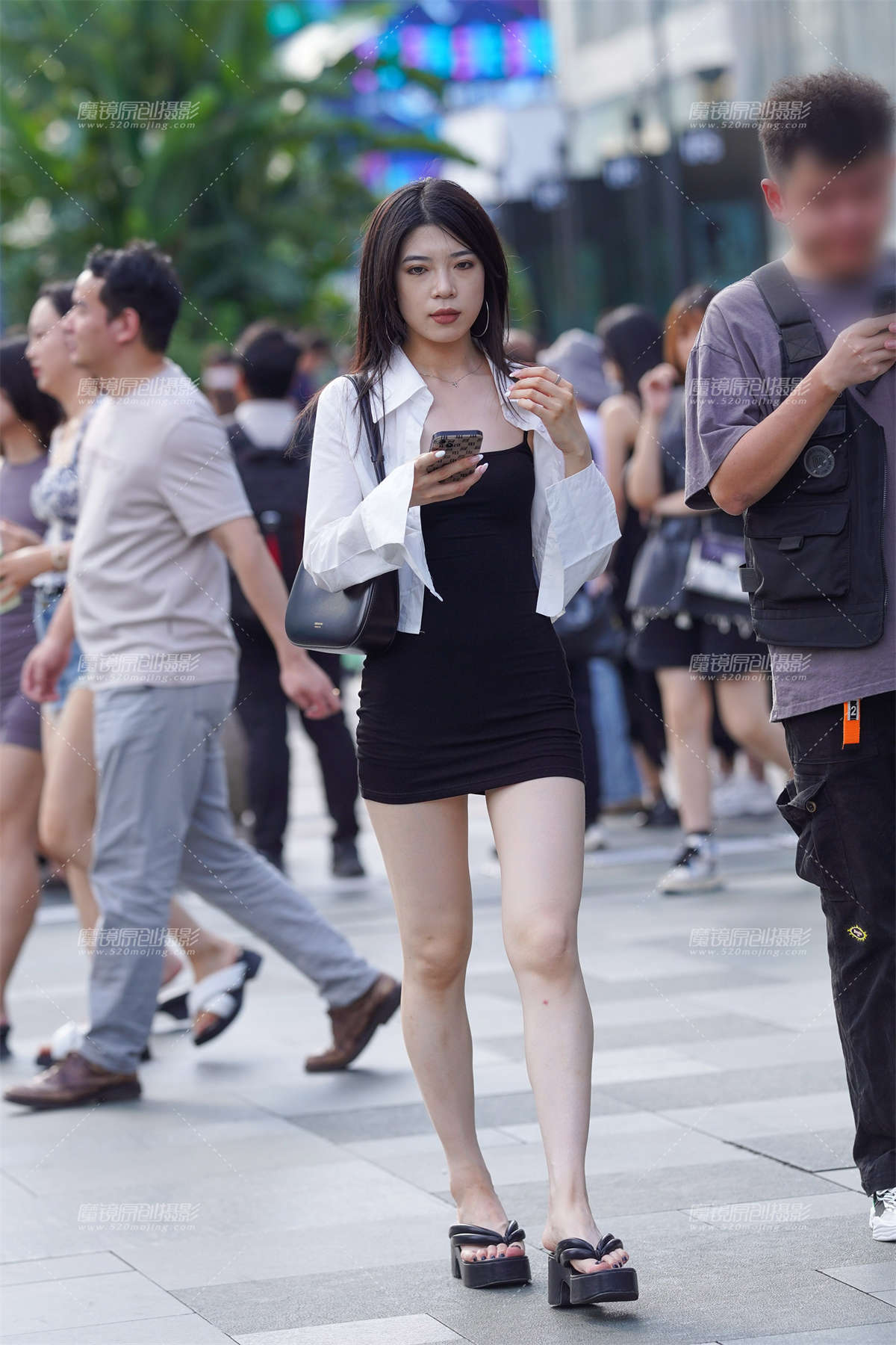 包臀裙 真白嫩-日更街拍