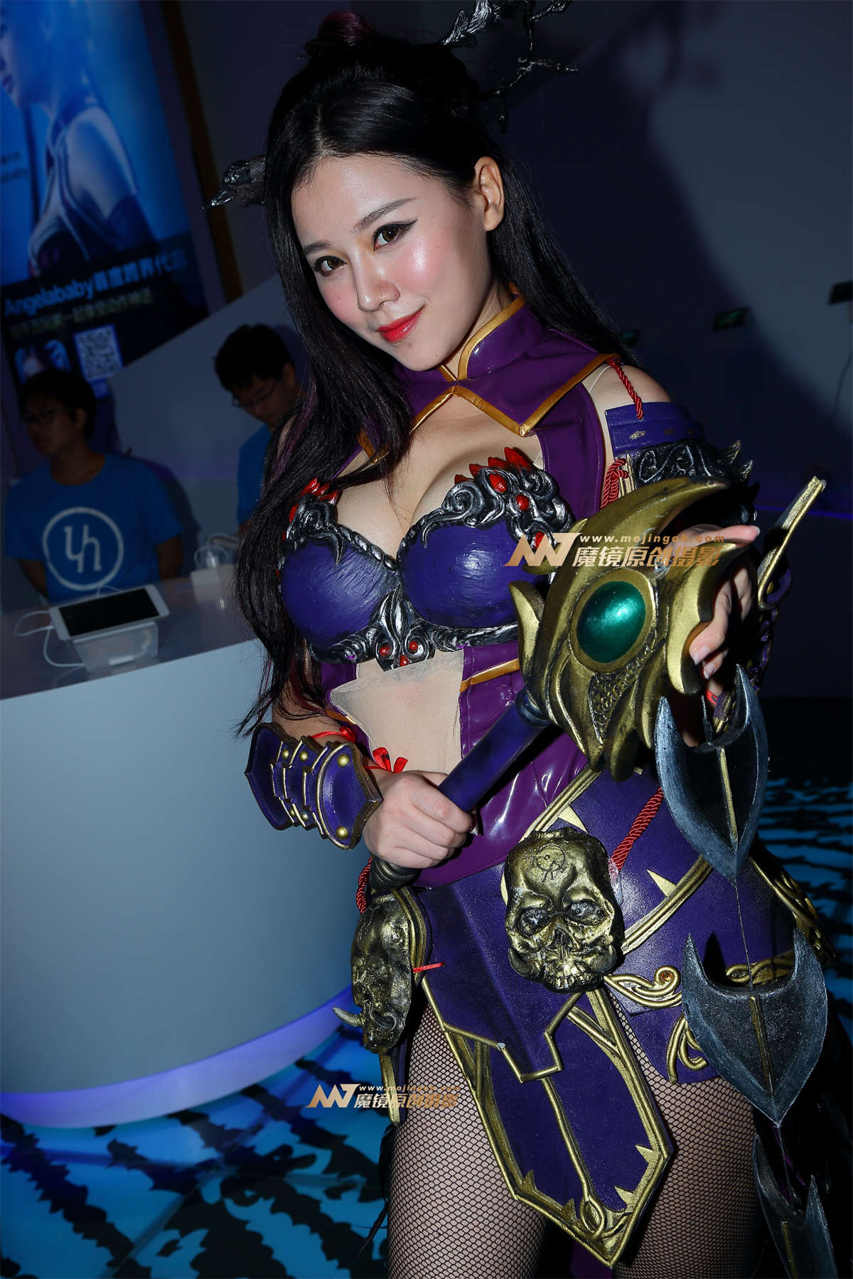 蓝色盔甲美胸cosplay插图1