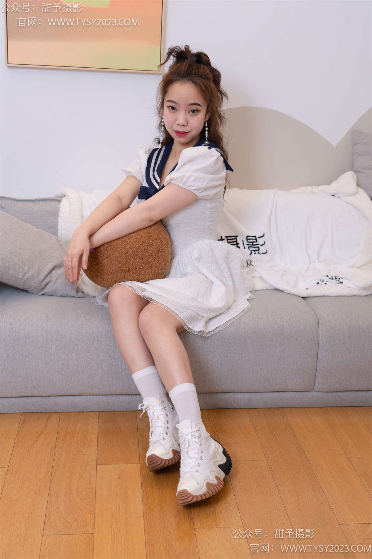 图片[2]-甜予摄影073期：小语-运动鞋、白棉袜、裸足 完整版-日更街拍