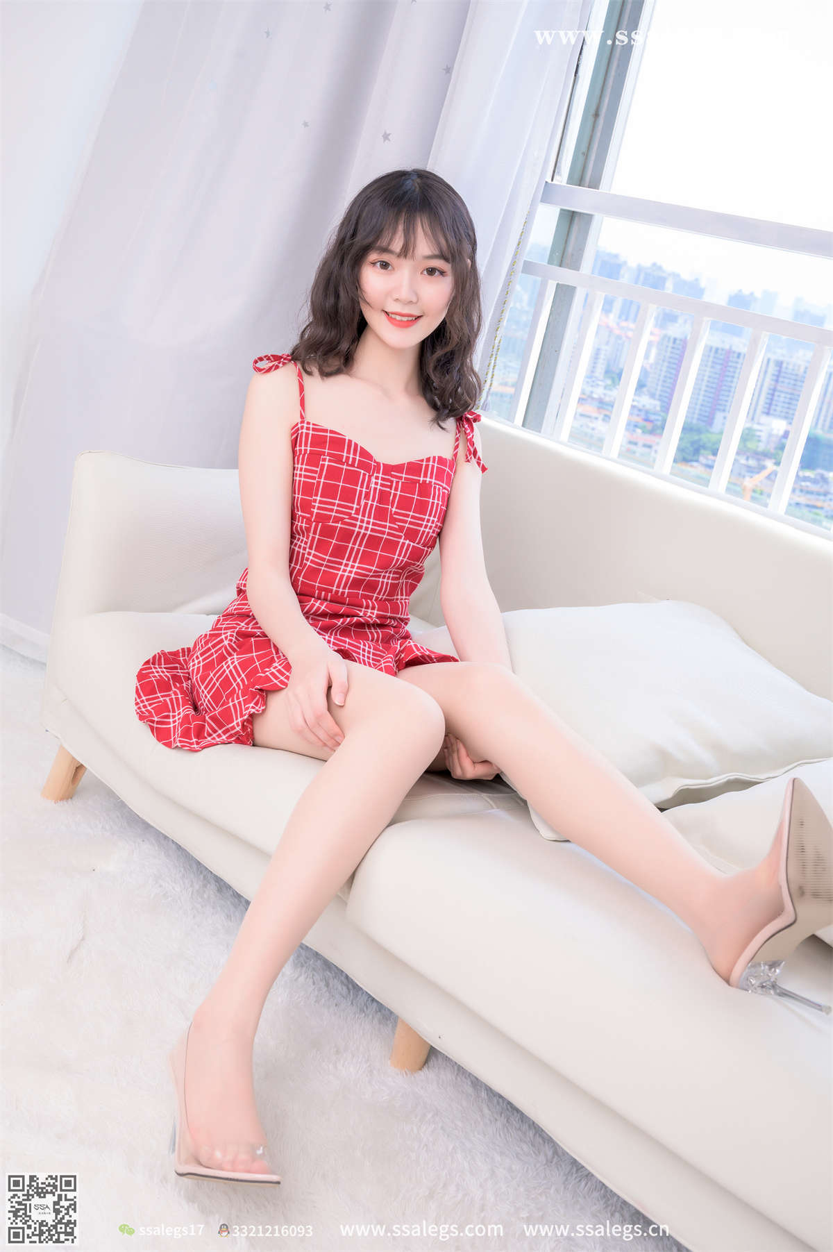 SSA丝社 No.415 阳阳我的红格子短裙(上)-日更街拍