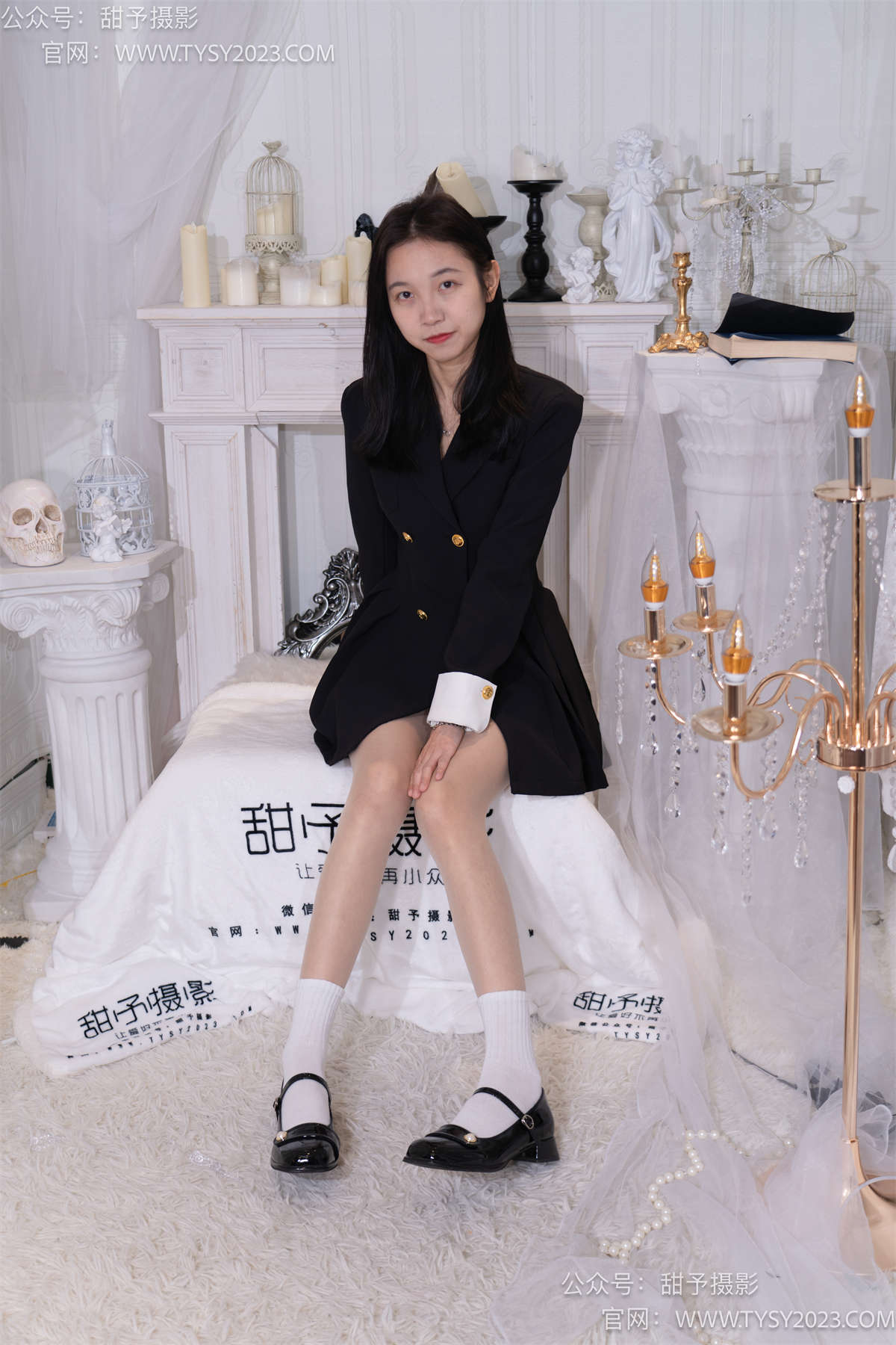 图片[2]-甜予摄影075期：小桃-皮鞋、白棉袜、肉丝（脚尖加固款）完整版-日更街拍