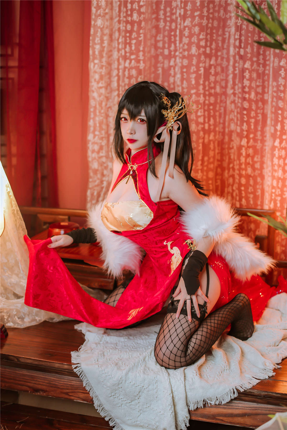 高产型Coser-二佐Nisa  大凤旗袍-日更街拍
