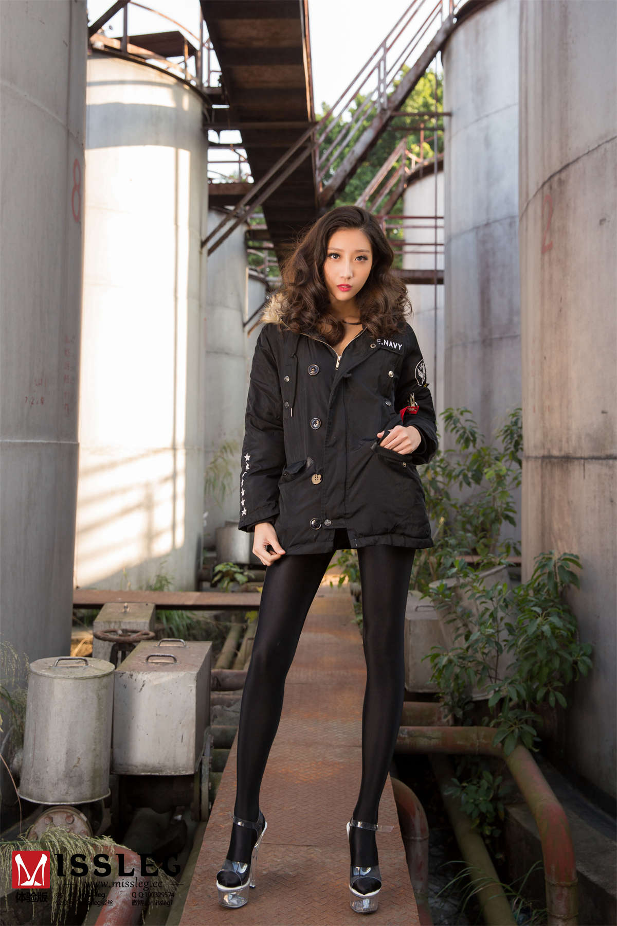 图片[2]-MISSLEG蜜丝 钻石版 V008 凌宝儿 迷彩与紫-日更街拍