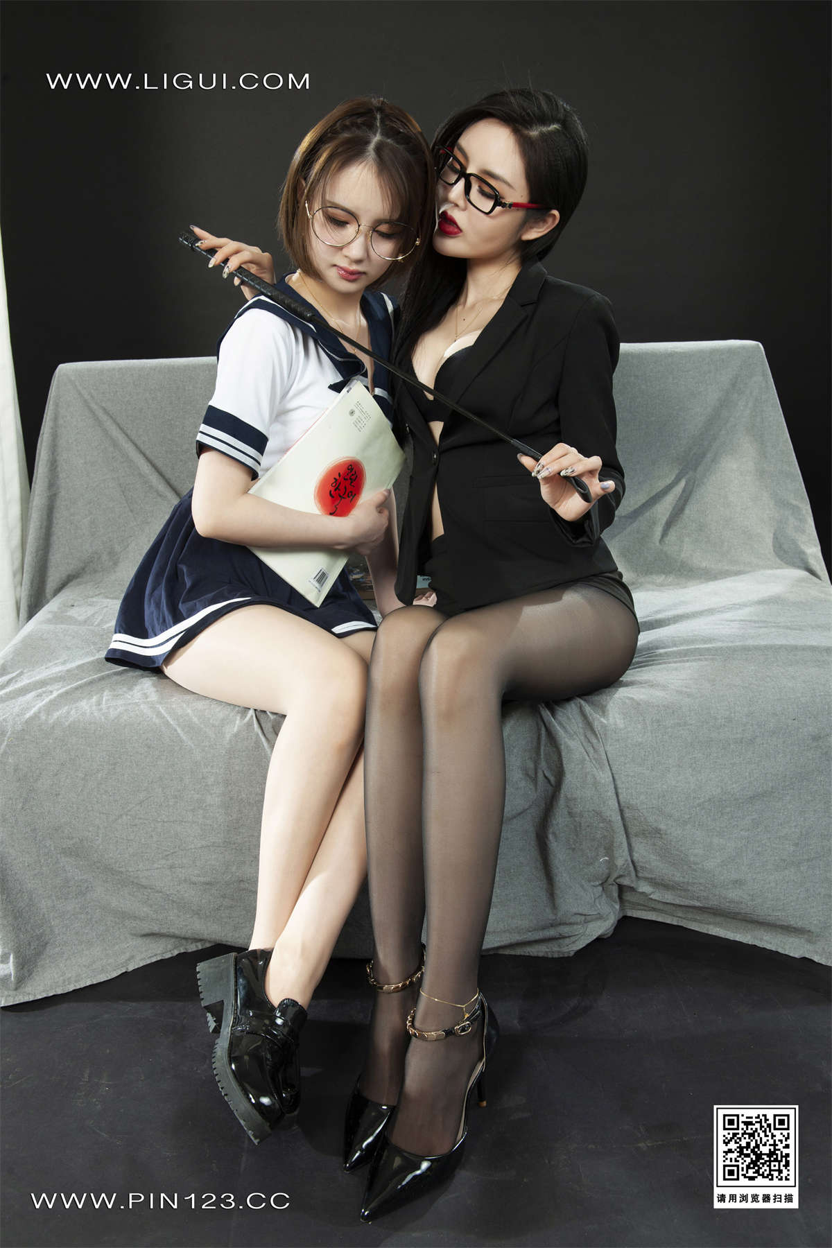 图片[2]-Ligui丽柜 2023.04.28 双生花-课外辅导 妖妖＆凉儿-日更街拍