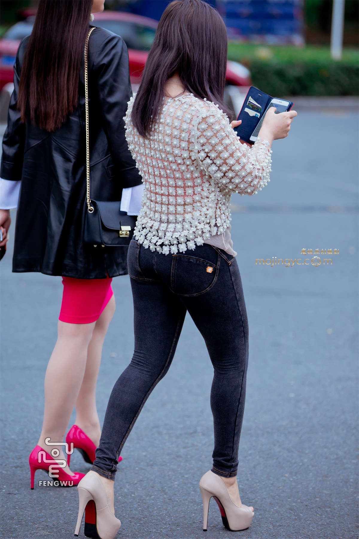 紧身裤，鱼嘴高跟（12）-日更街拍