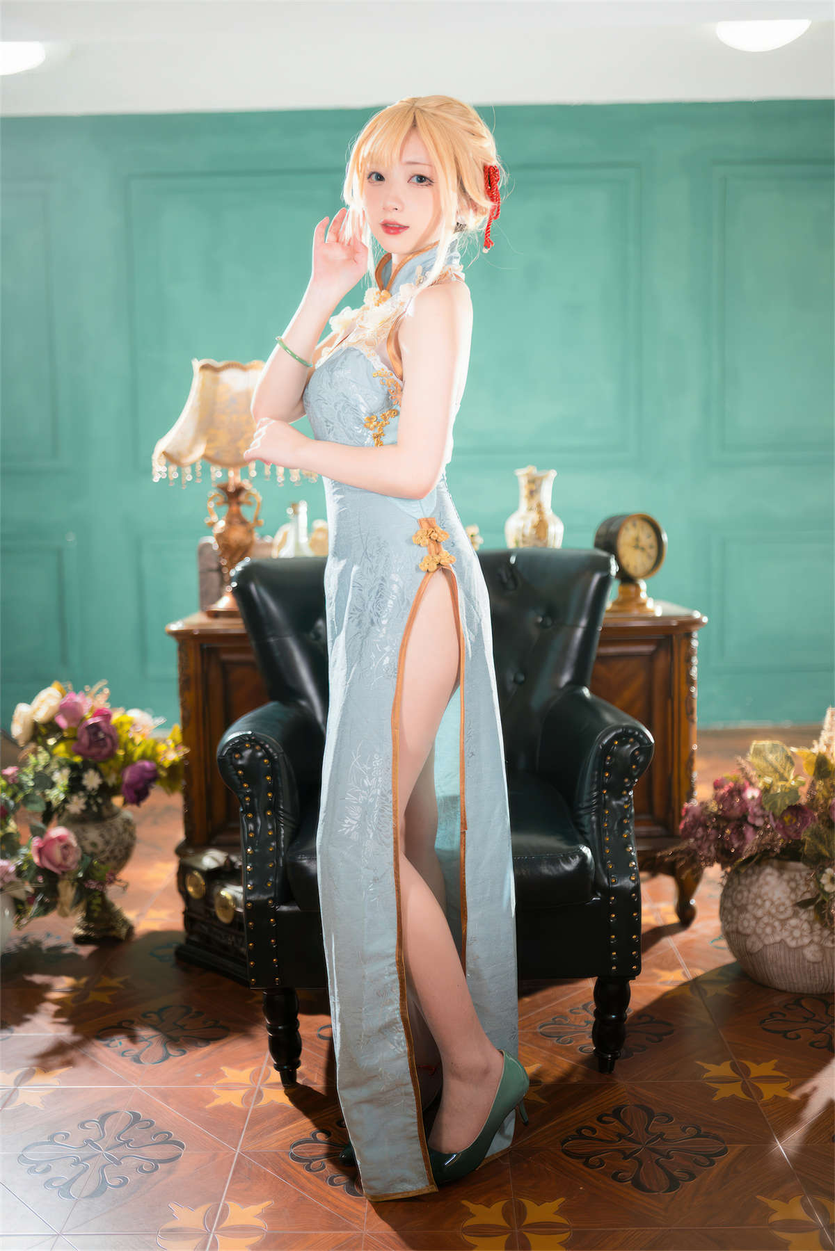 图片[2]-花铃 No.041 玉瓯立旗袍-日更街拍