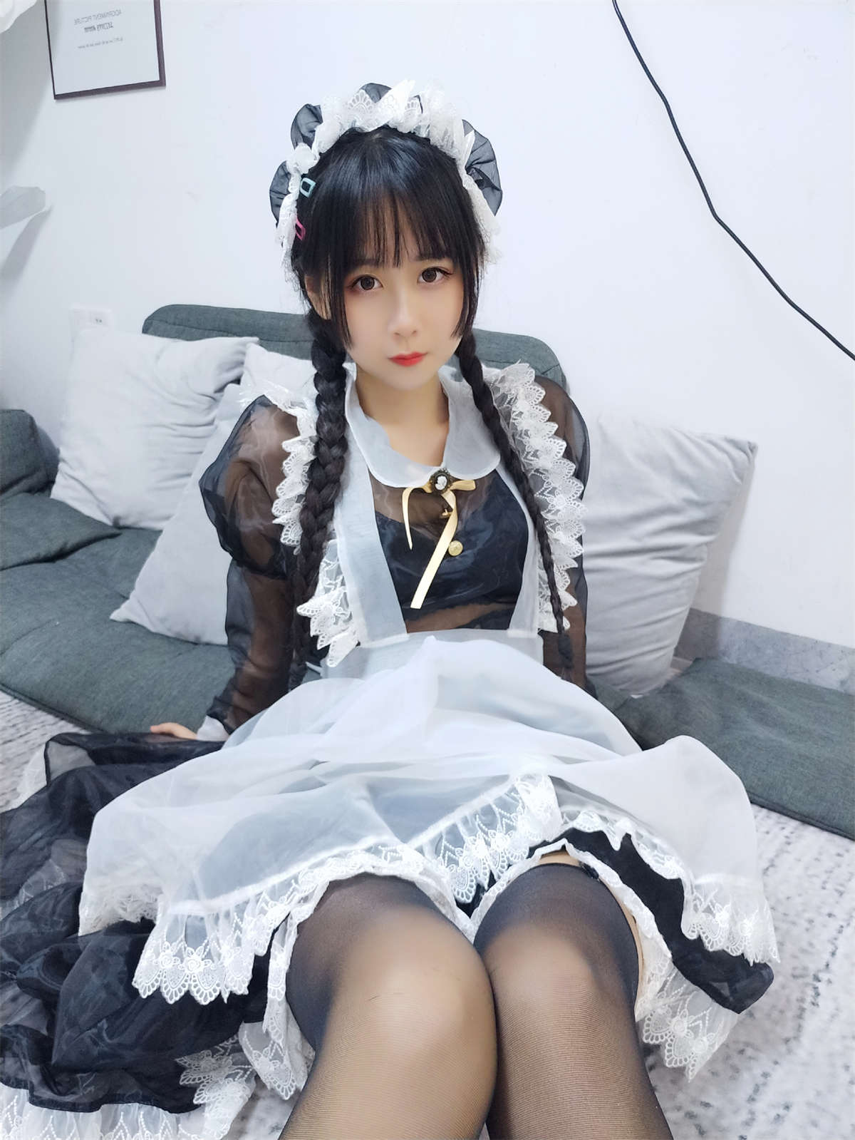萌芽儿No.10 透明女仆自拍-日更街拍
